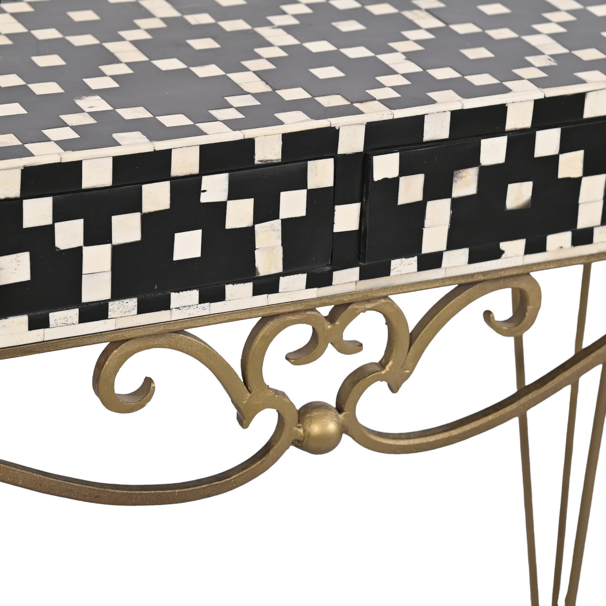 Shirin Bone inlay iron console