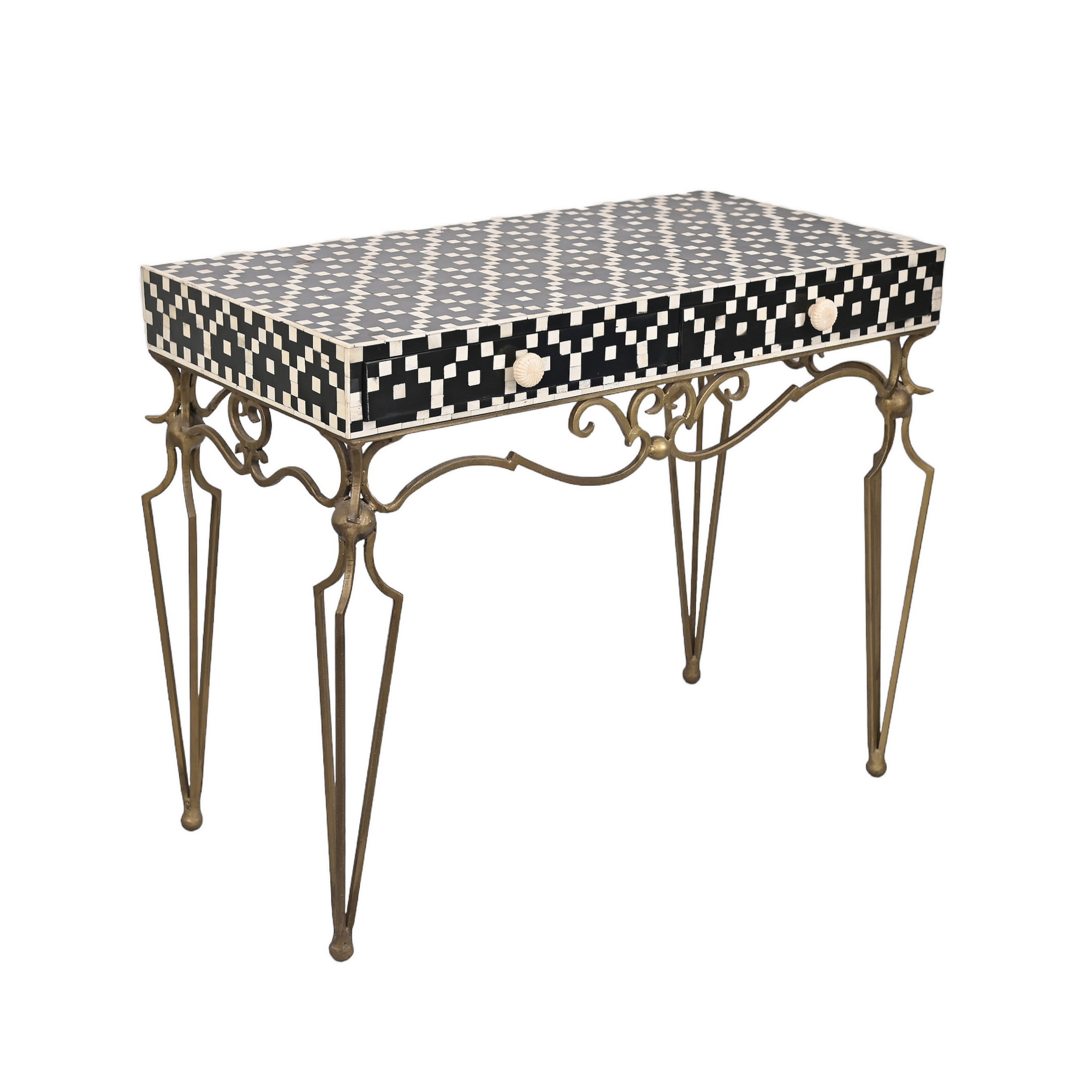 Shirin Bone inlay iron console