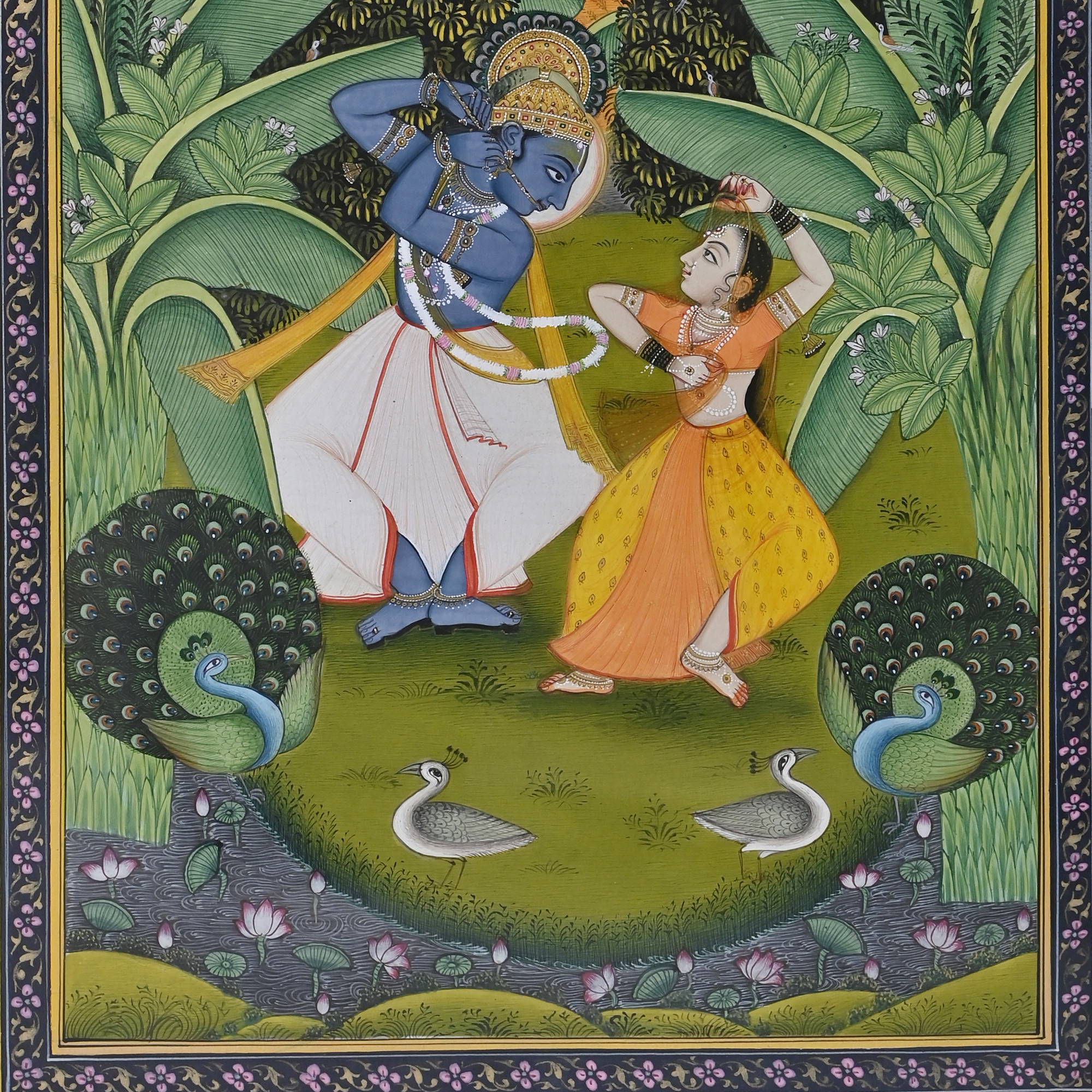 Moonlit Raas Krishna  Radha in Vrindavan