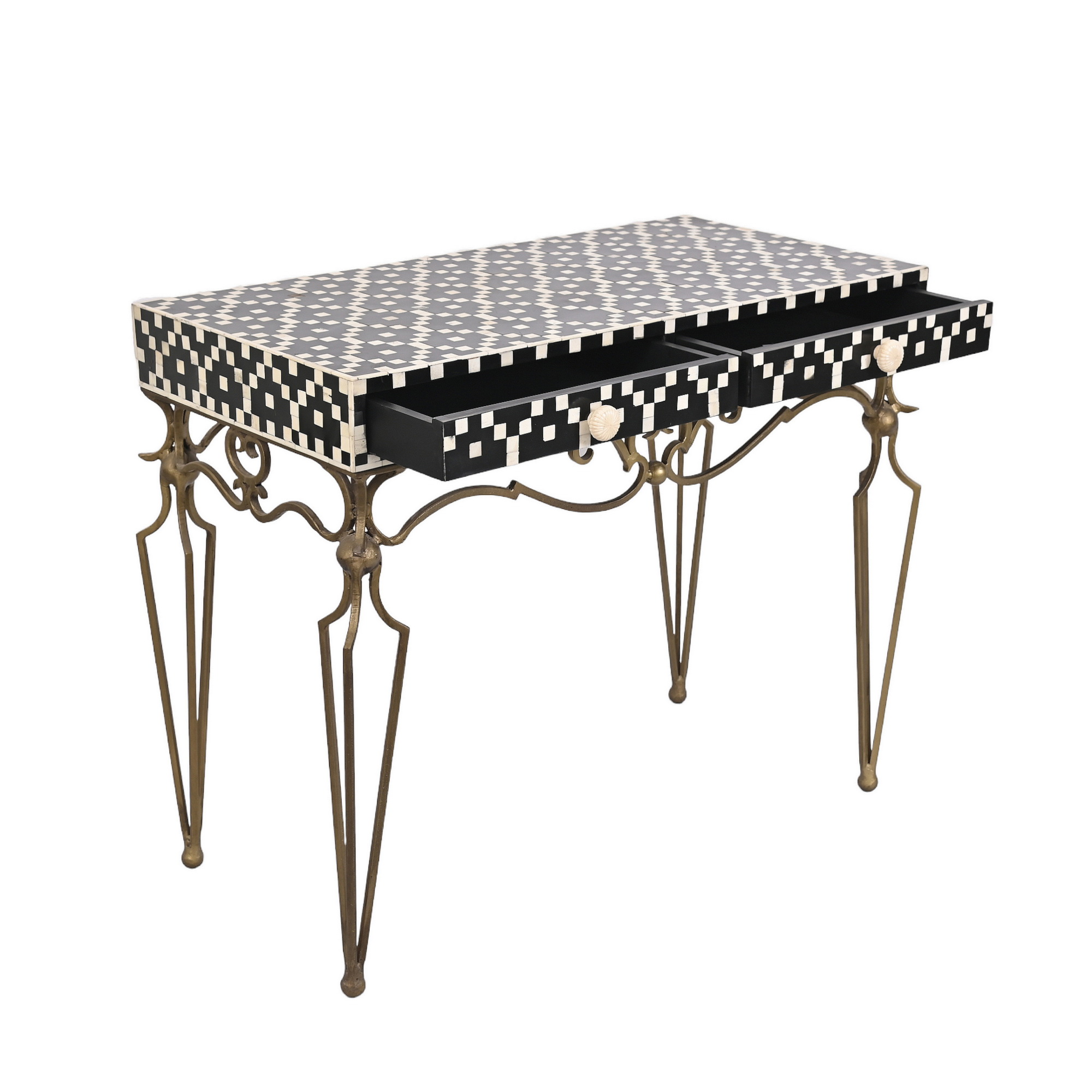 Shirin Bone inlay iron console