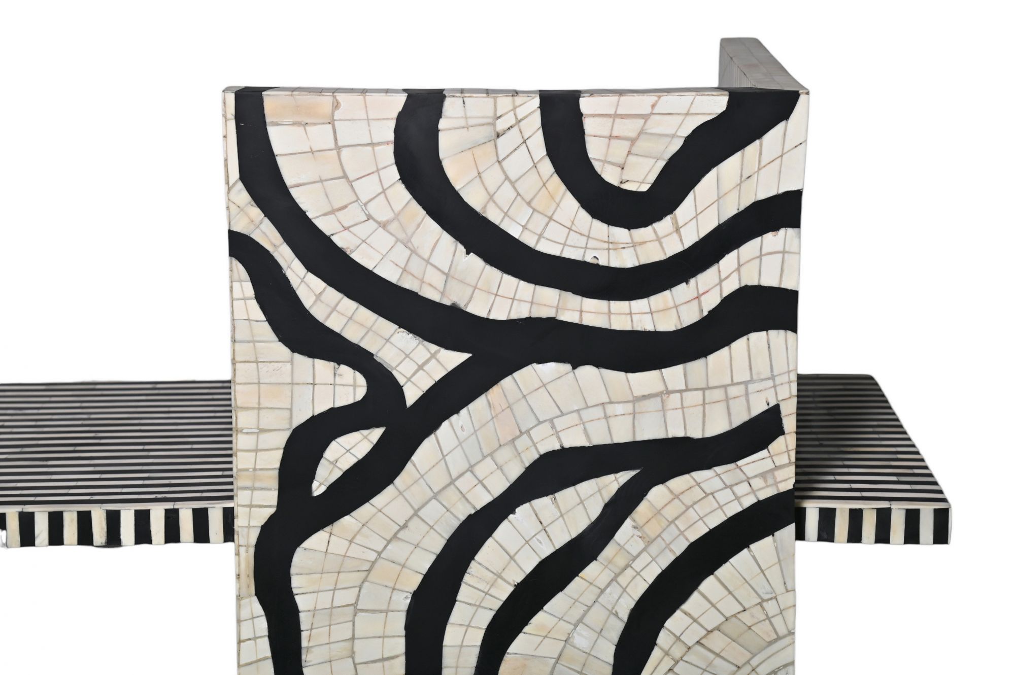 Totem Black and white inlay bench