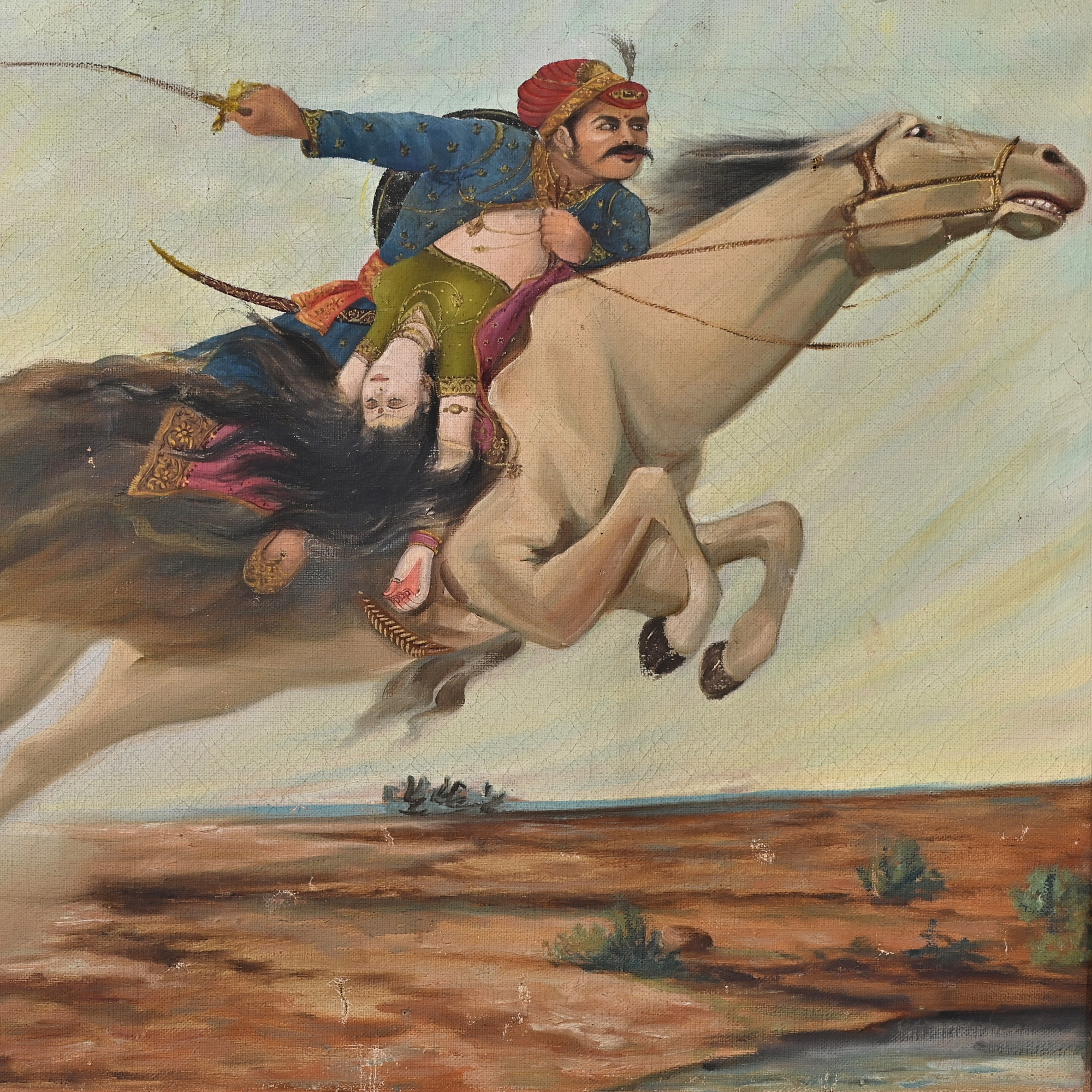 Heroic Escape  Royal Oil Painting