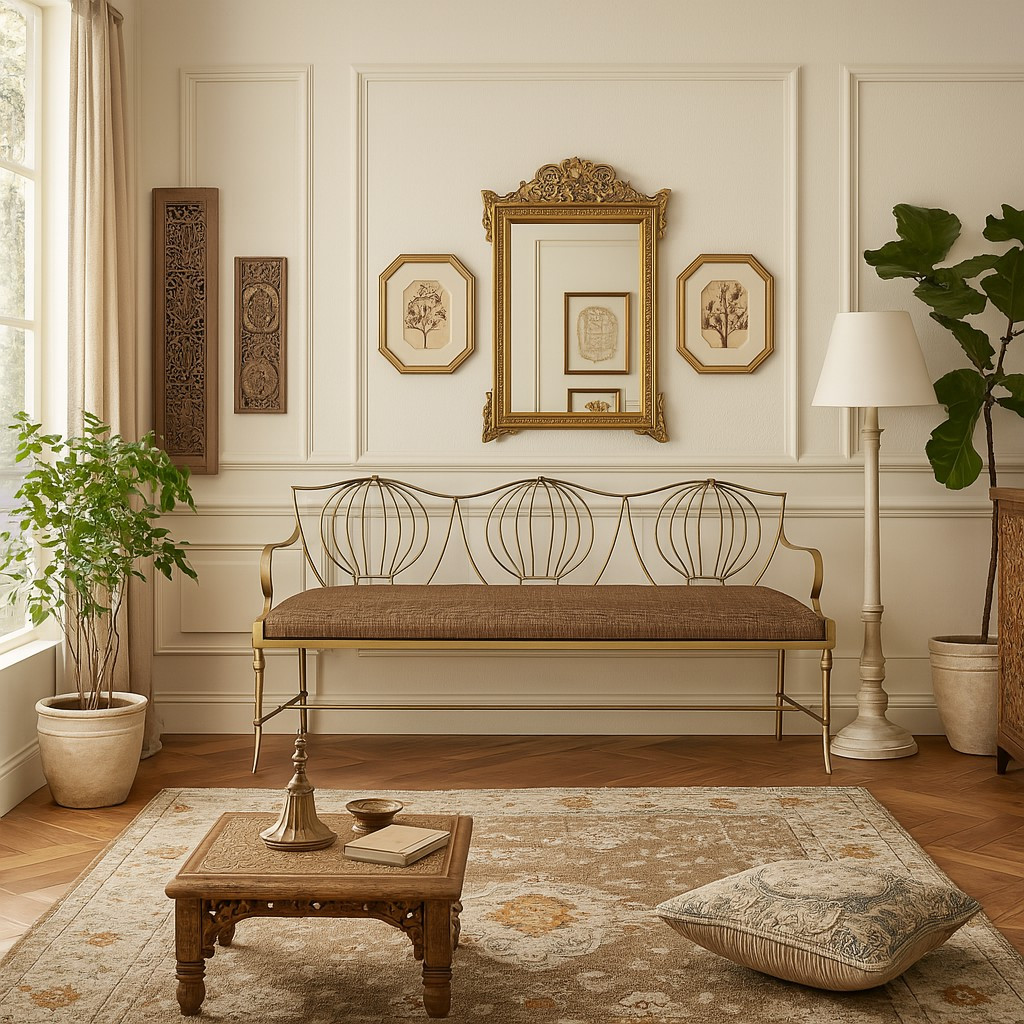 Antique gold bench