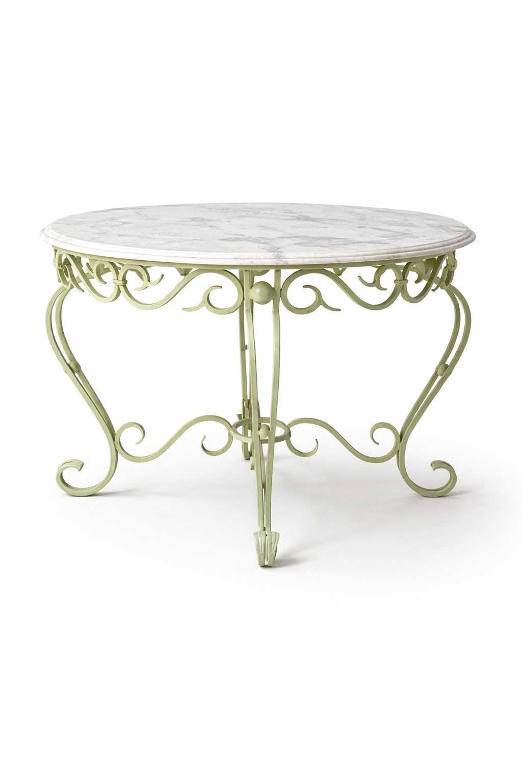 La Roseraie Wrought Iron Marble Round Table