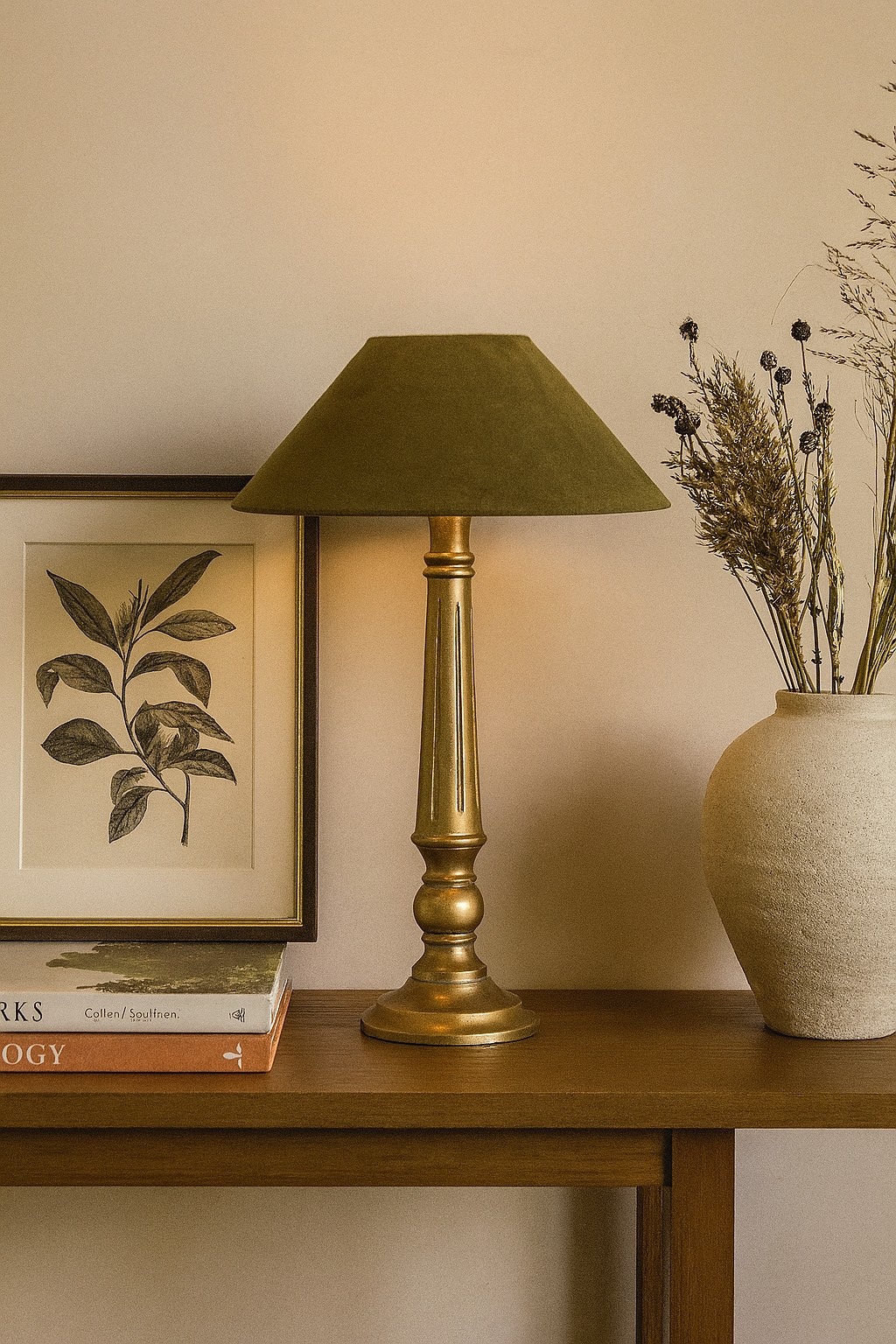 Golden table lamp