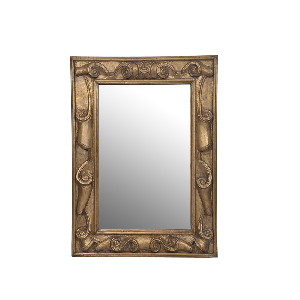 Rome carved mirror  antique gold