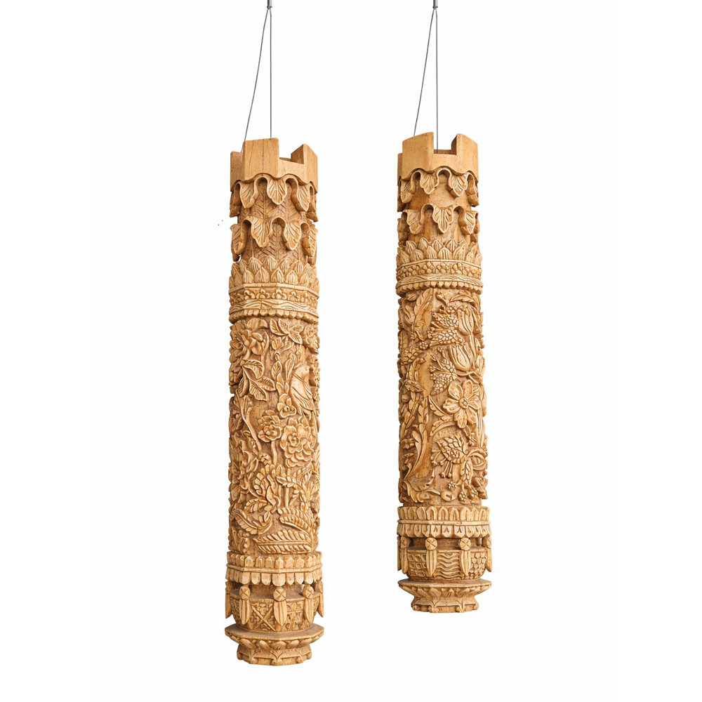 Hand-Carved Hanging Temple Pillars