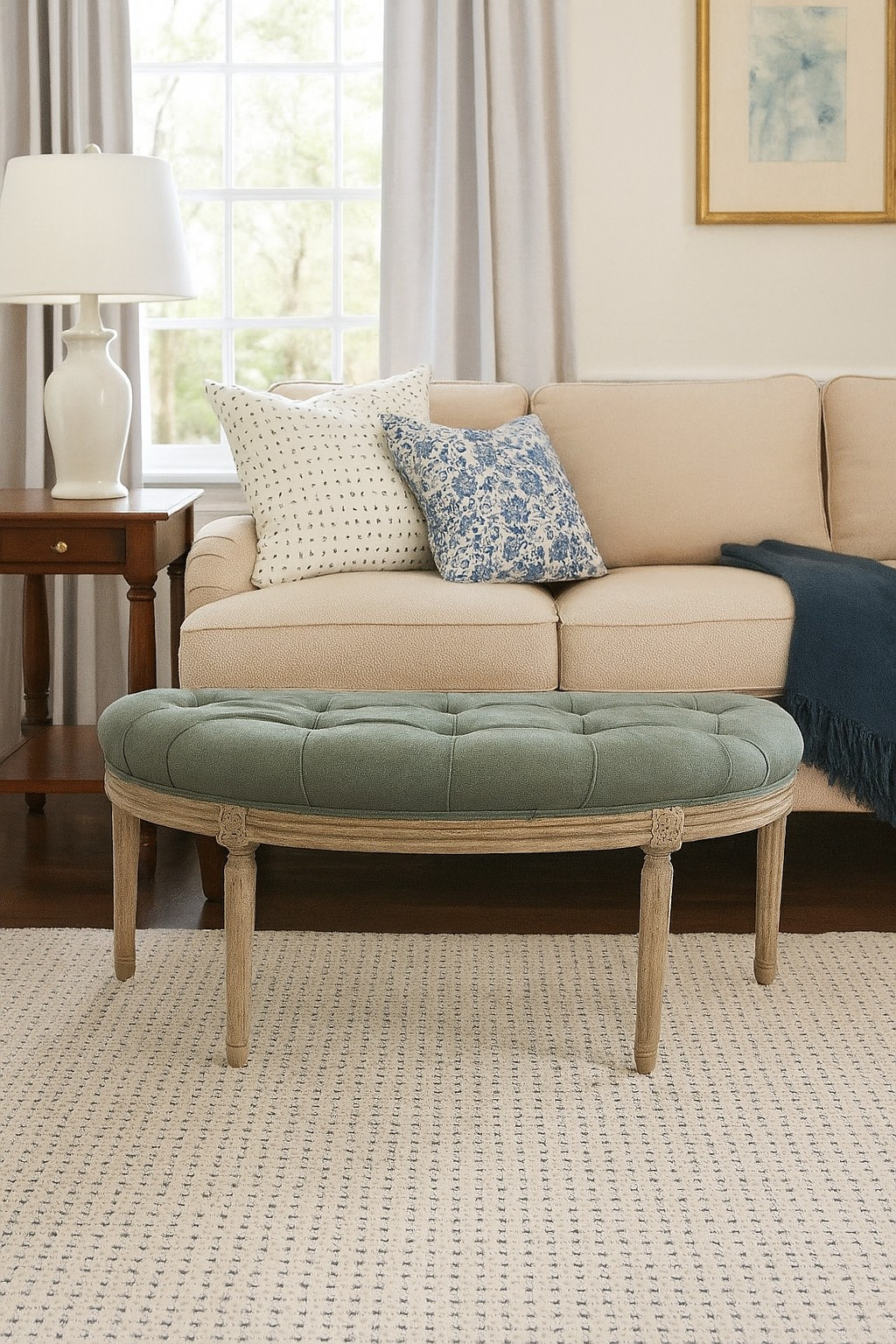 Semi circular ottoman