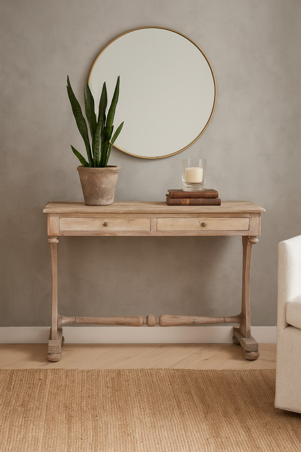 Acacia French Farmhouse Style Desk With Drawer