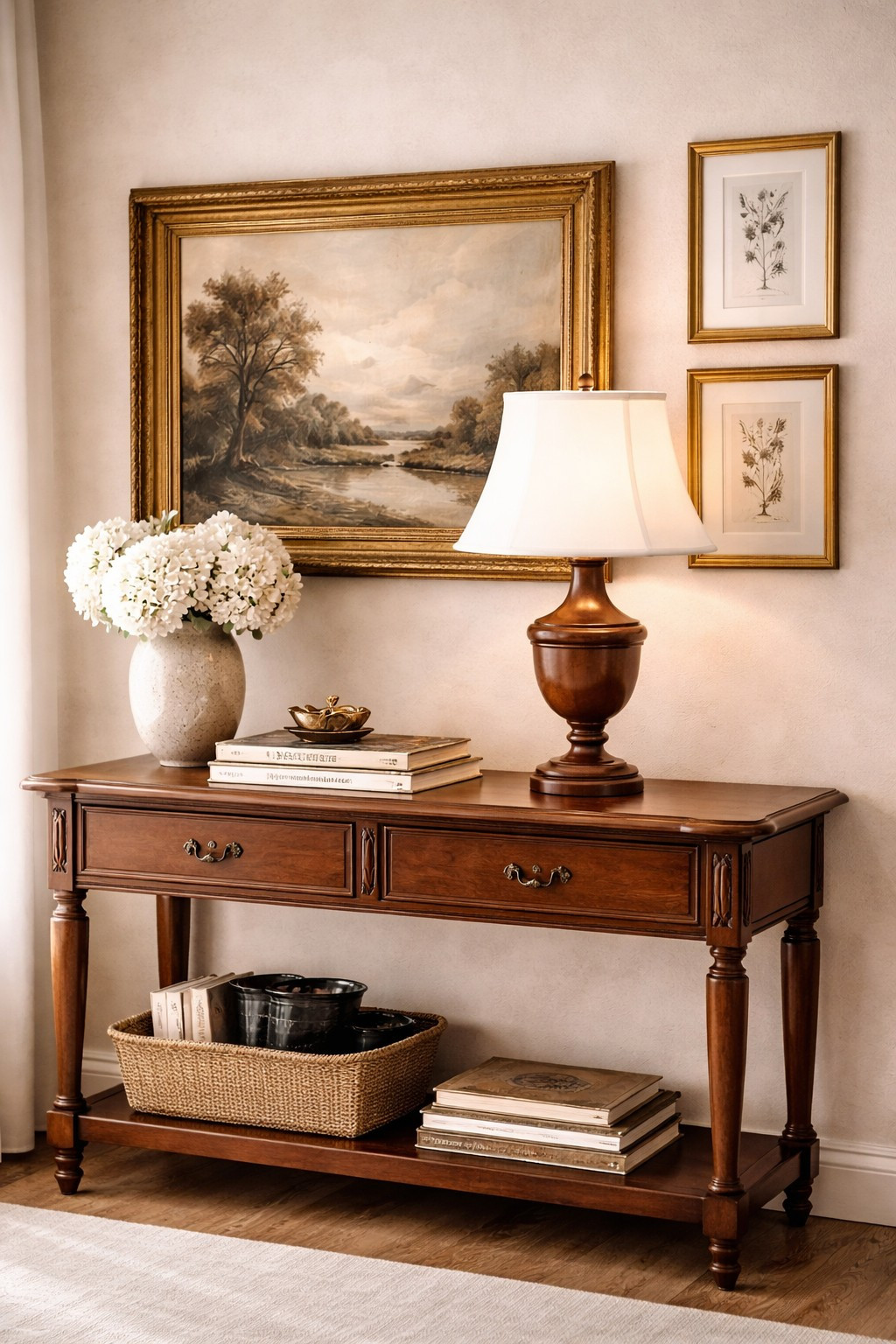 Classic Turned Wood Table Lamp