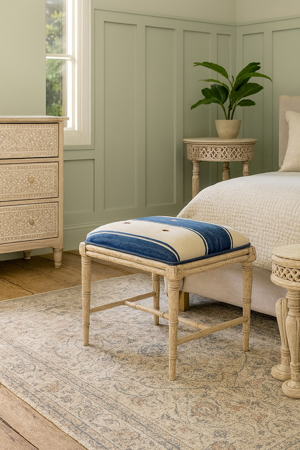 Carved ottoman
