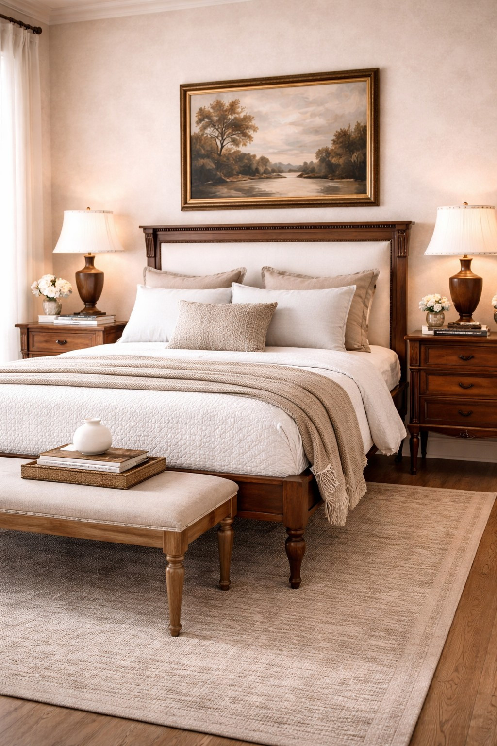 Classic Solid Wood Platform Bed
