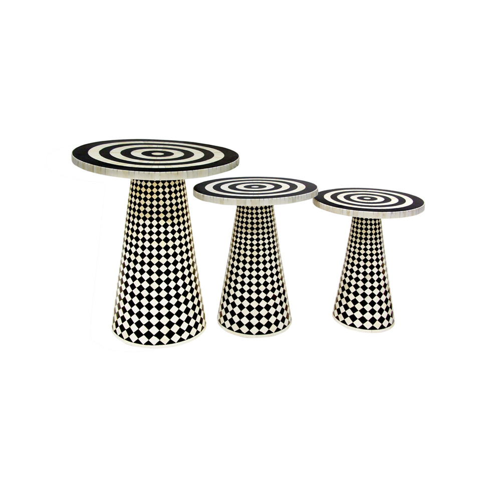 Optic Nesting Side Tables  Living Mosaic- set of 3