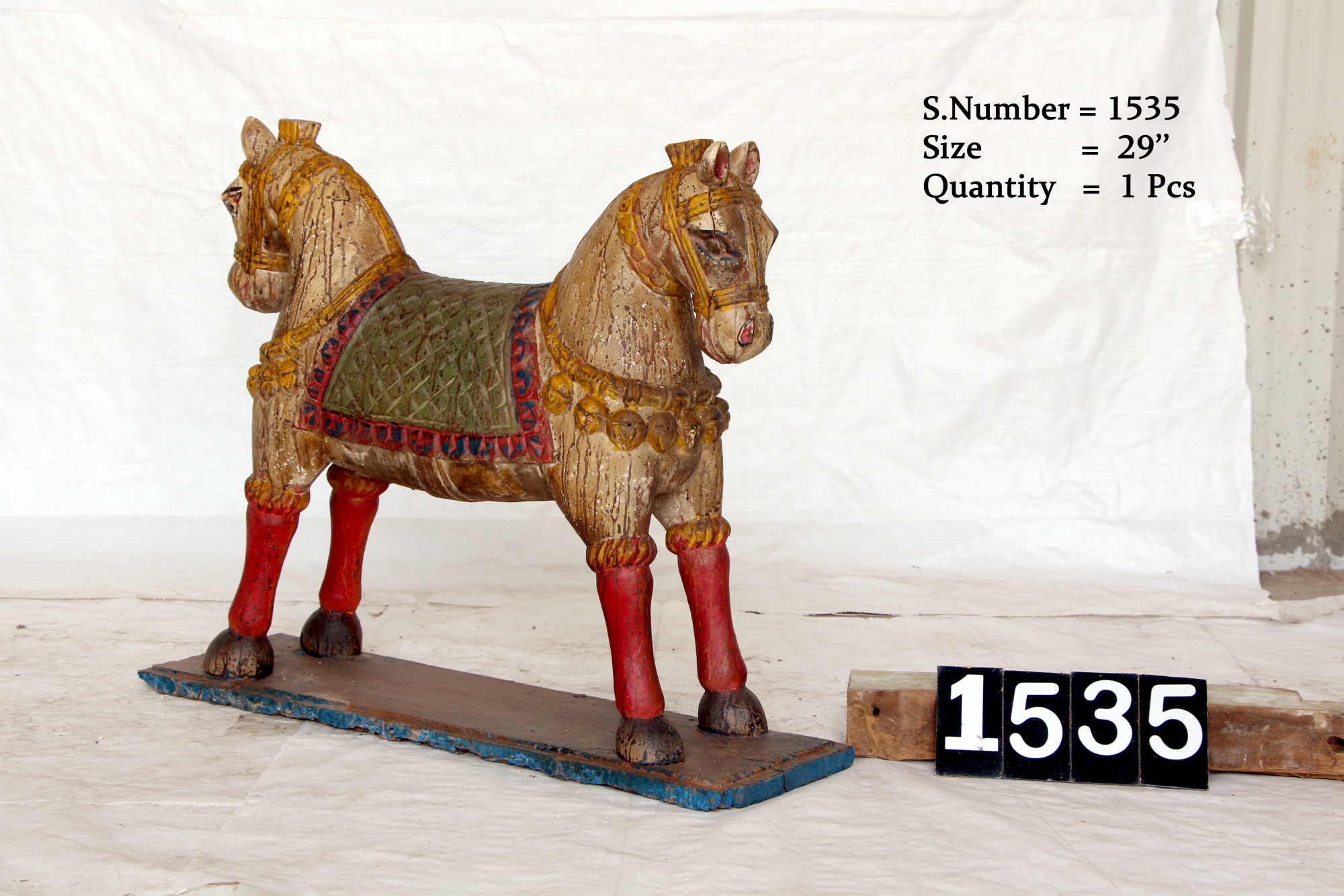 Vintage wooden joint horses