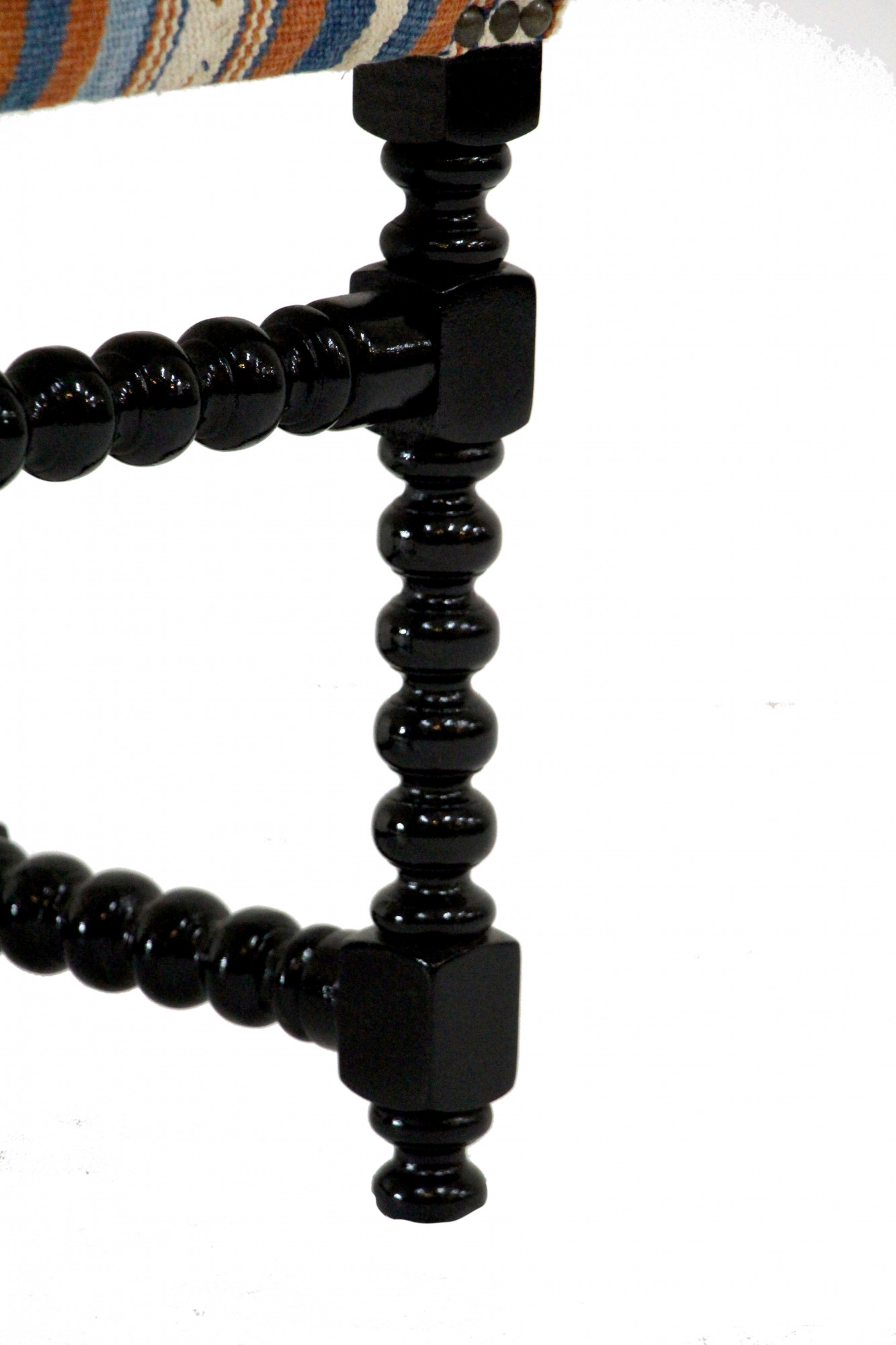 Dhurrie Spiral leg Spanish dining chair