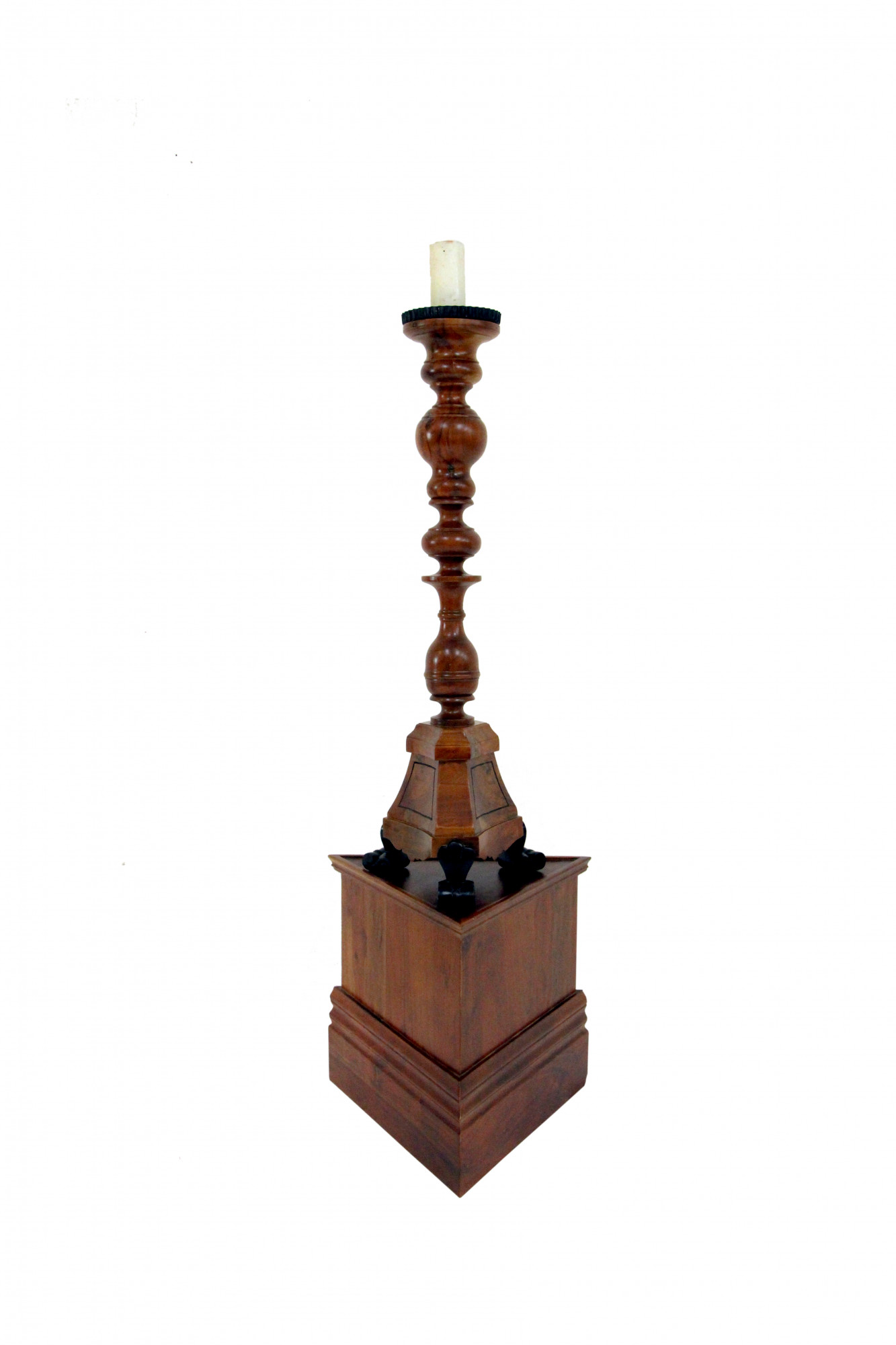 Stately wooden candle stand