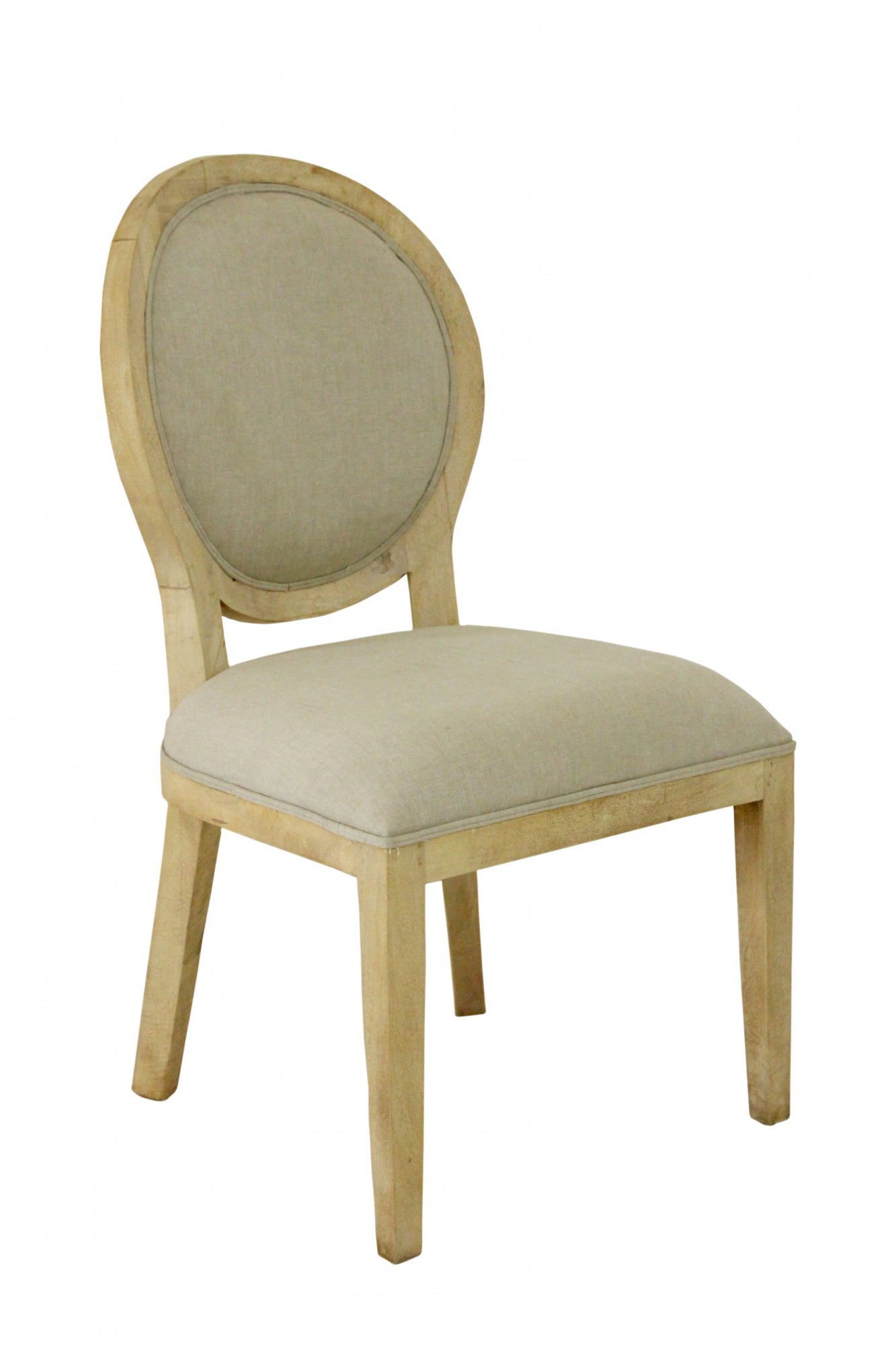 Oval back dining chair with straight legs