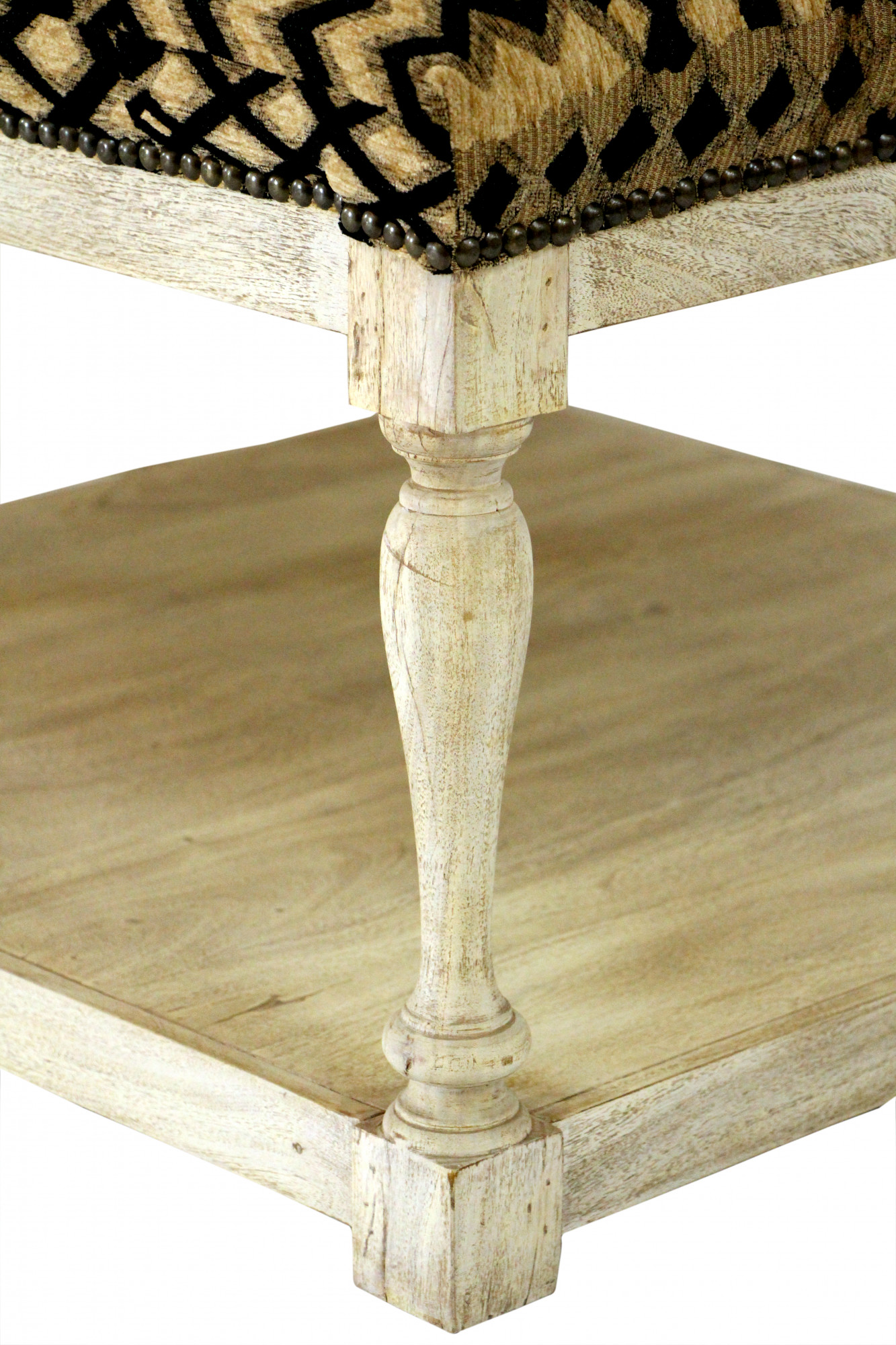 Tufted linen coffee table