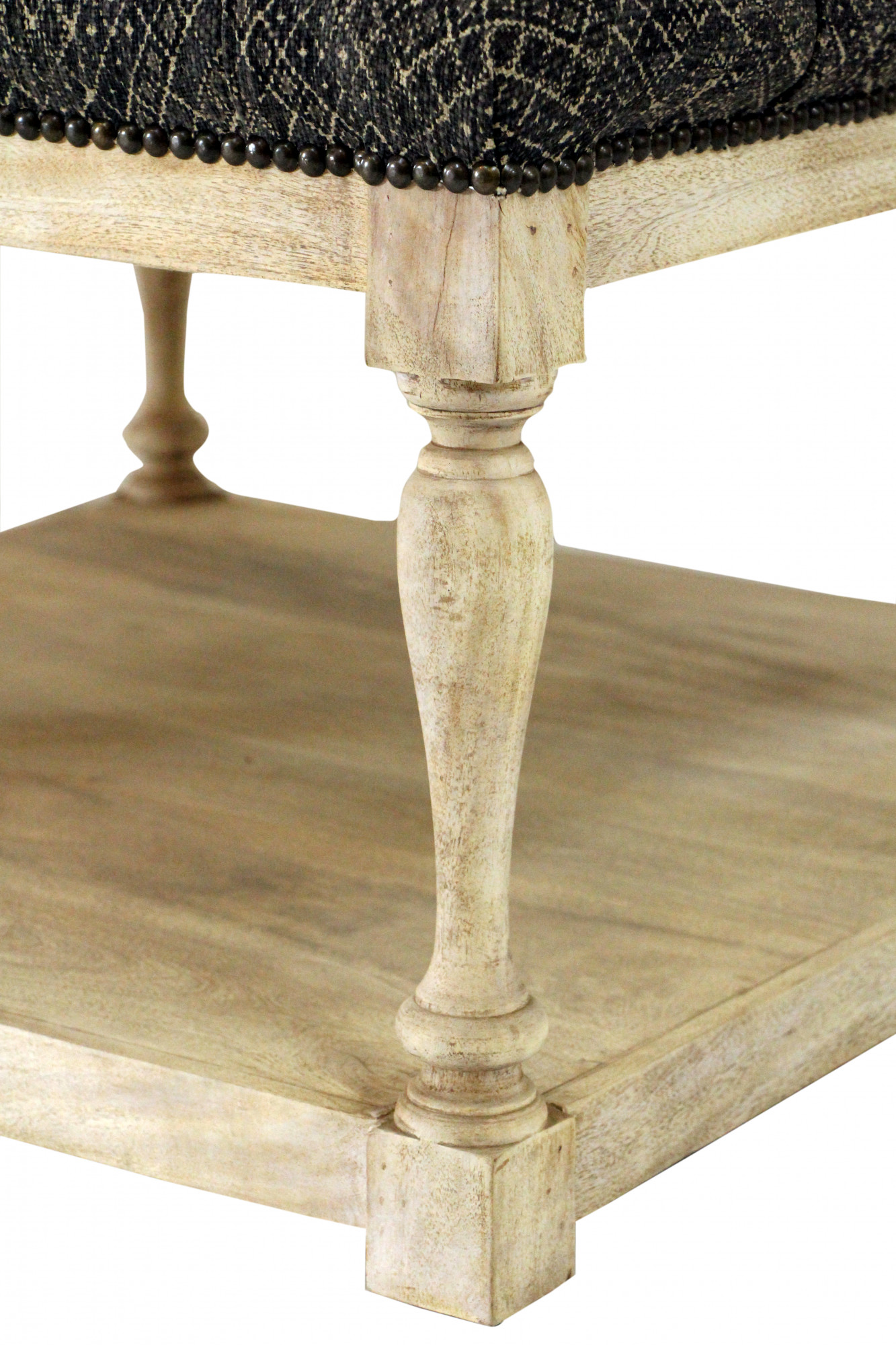 Tufted linen coffee table