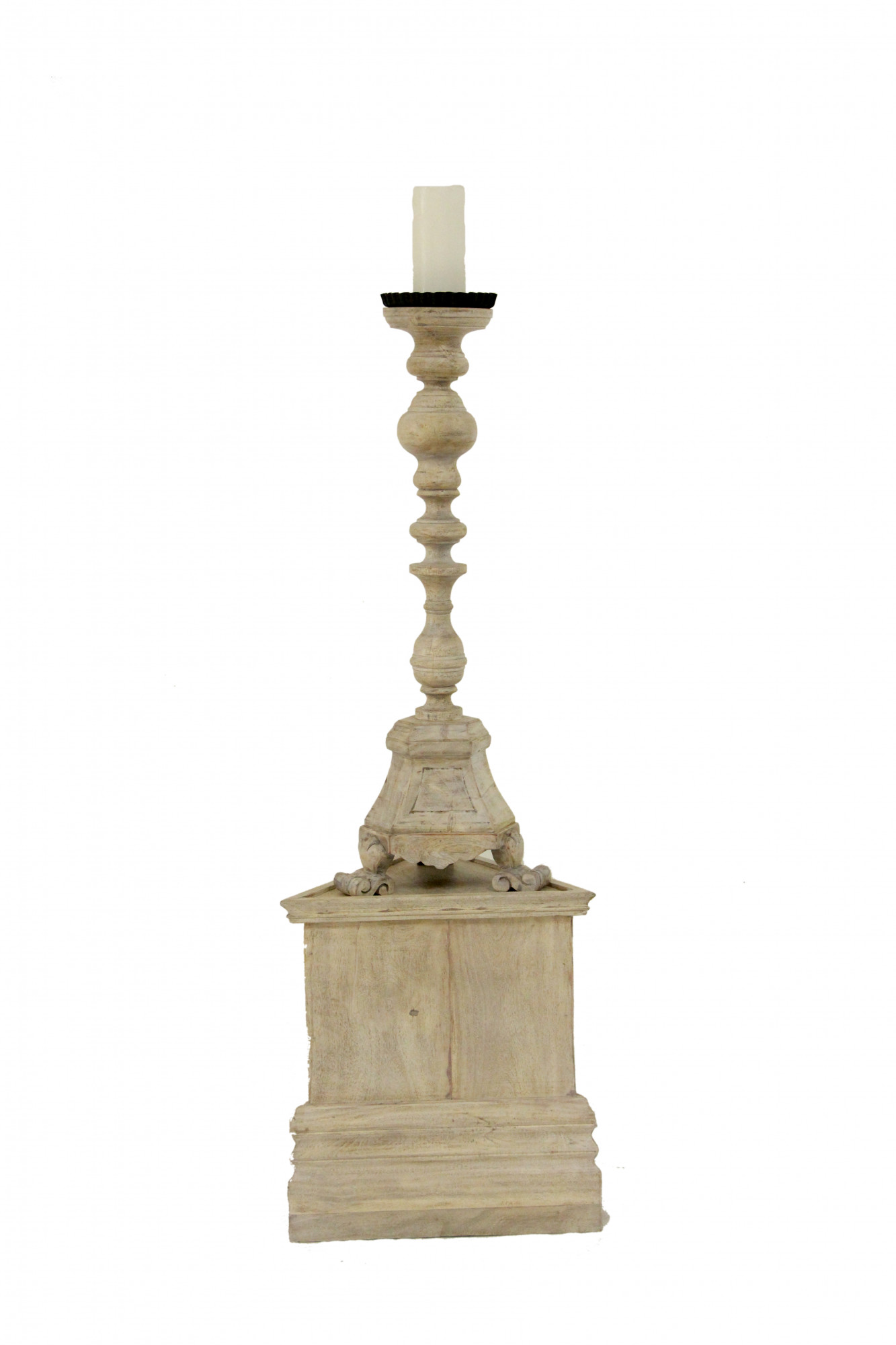 Stately wooden candle stand