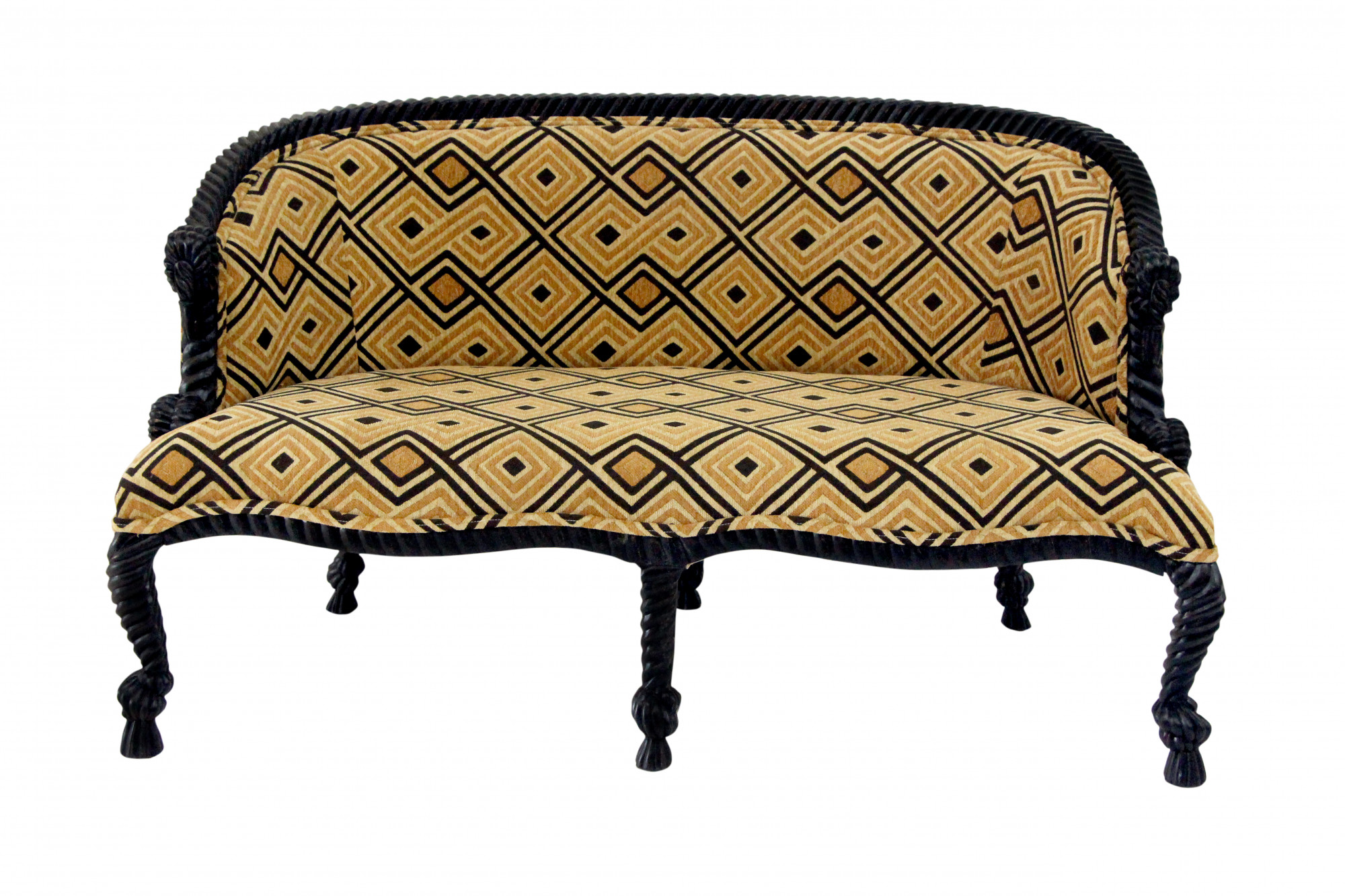Statement rope carved Spanish sofa