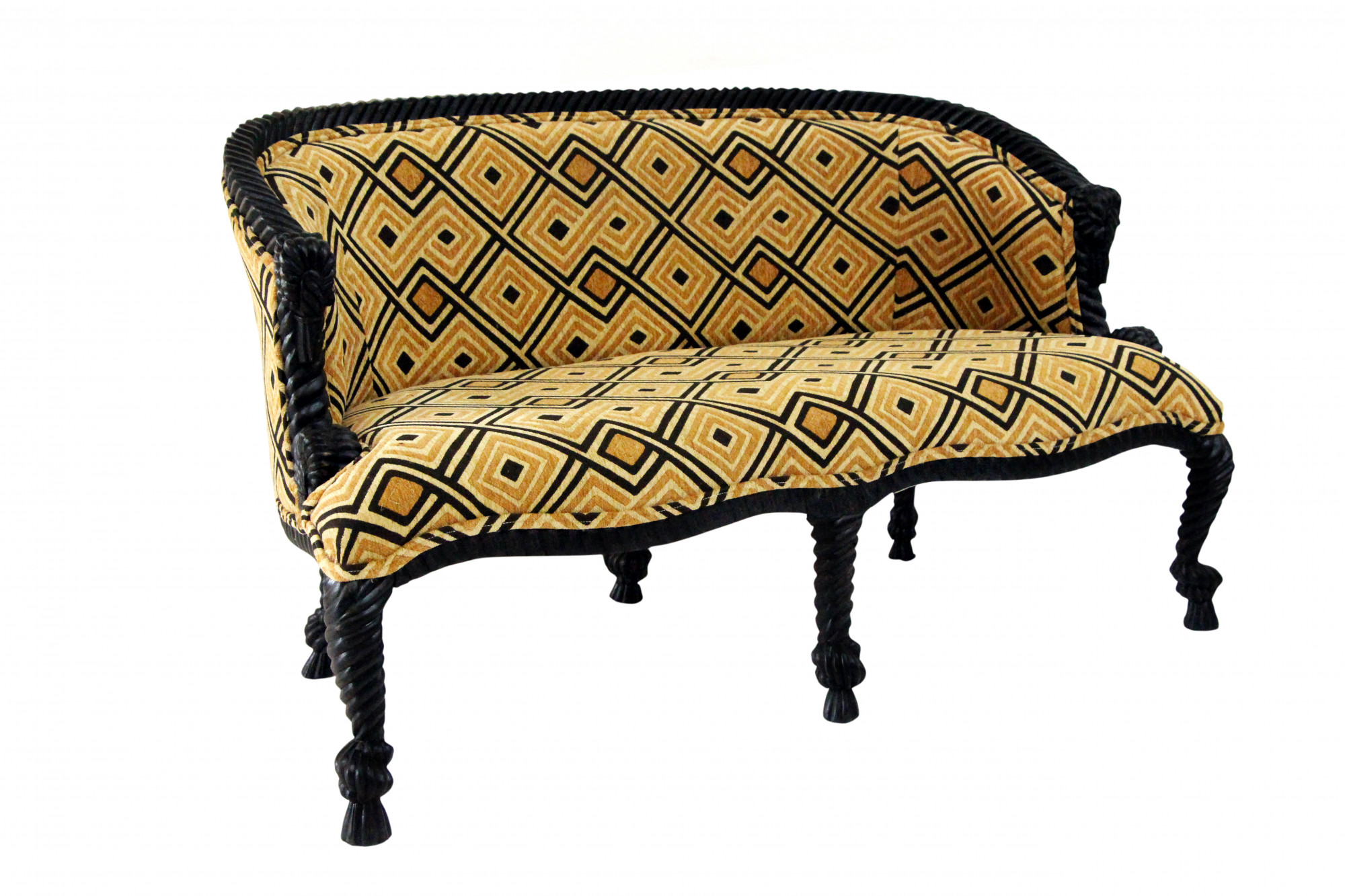 Statement rope carved Spanish sofa