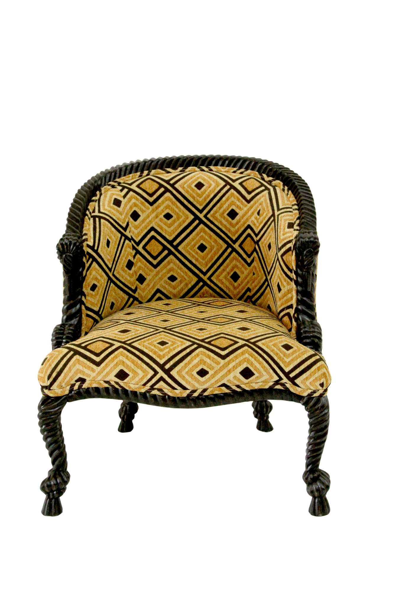Statement rope carved Spanish tub chair