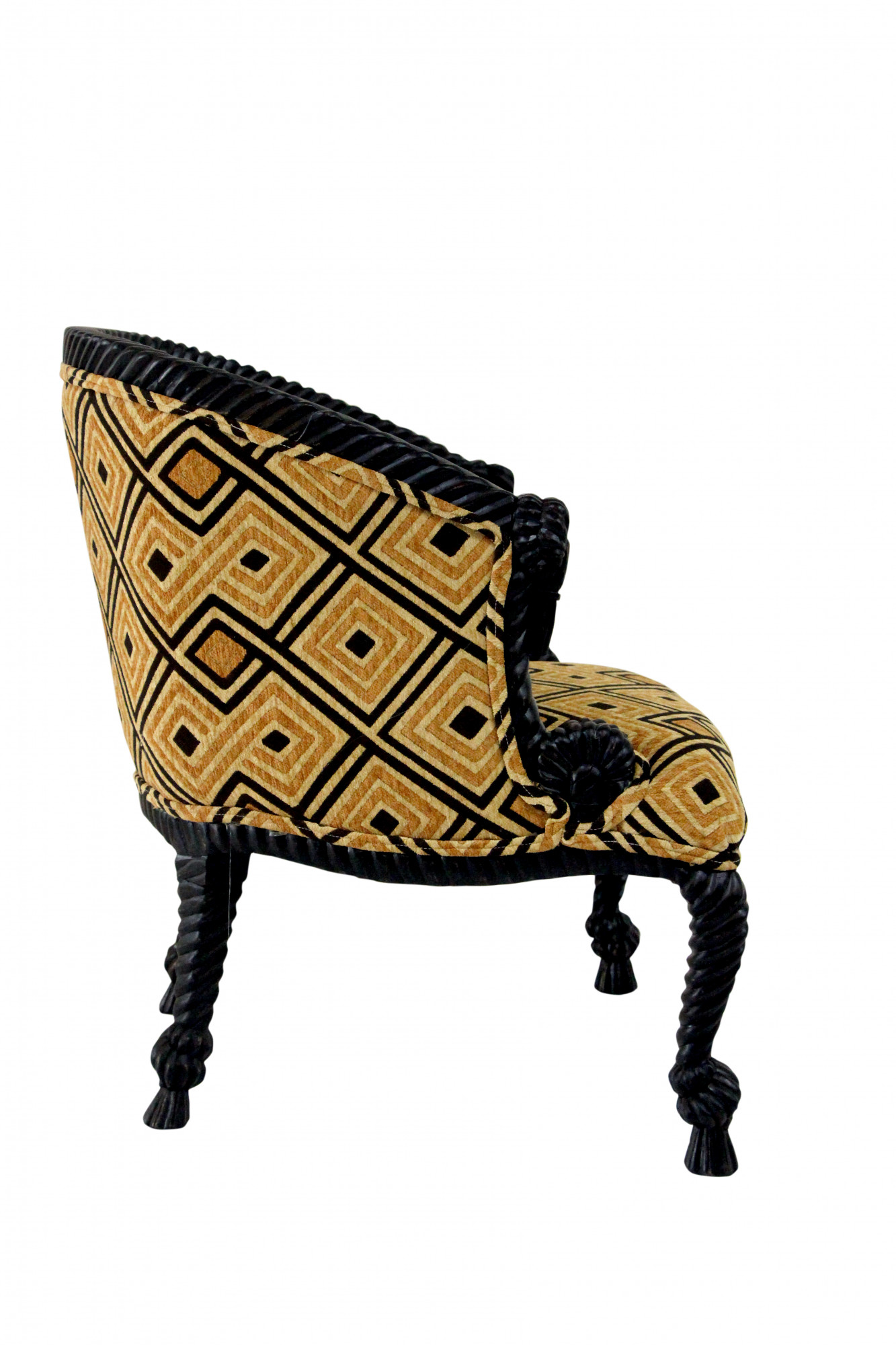 Statement rope carved Spanish tub chair