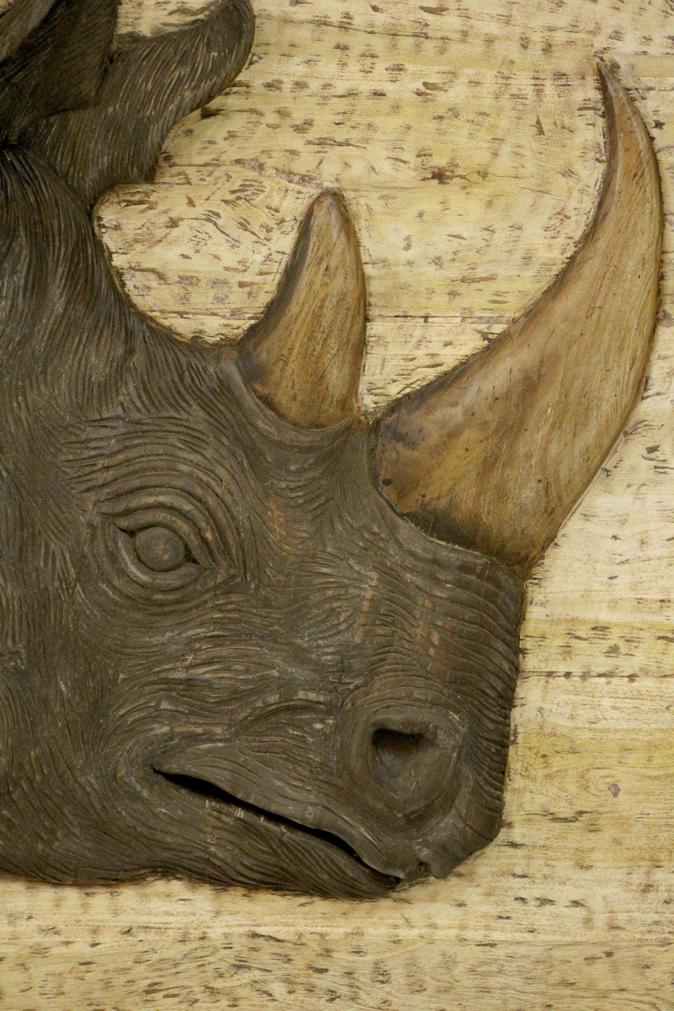 Rustic Rhino Relief Wall Art
