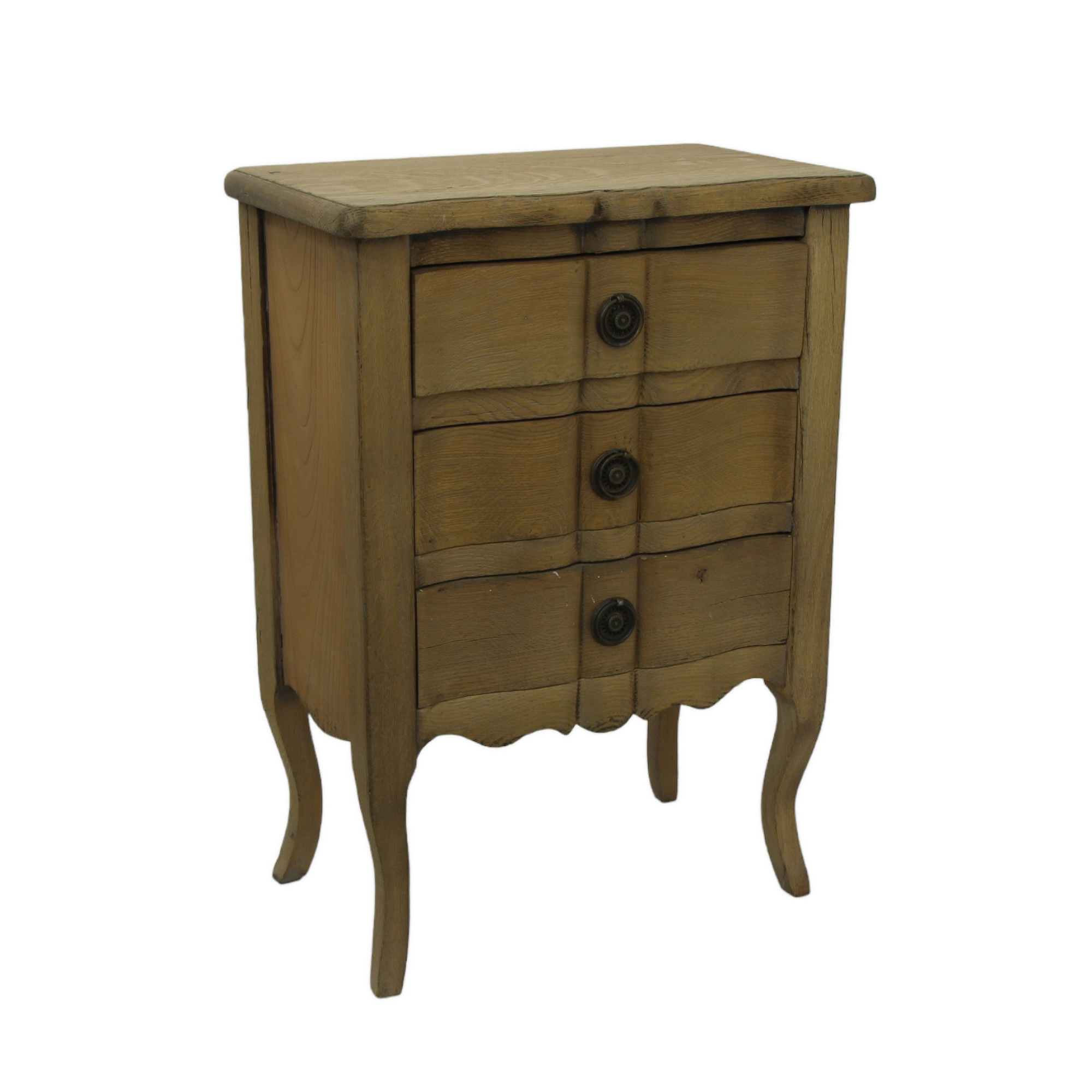 Quaint three drawer bedside table