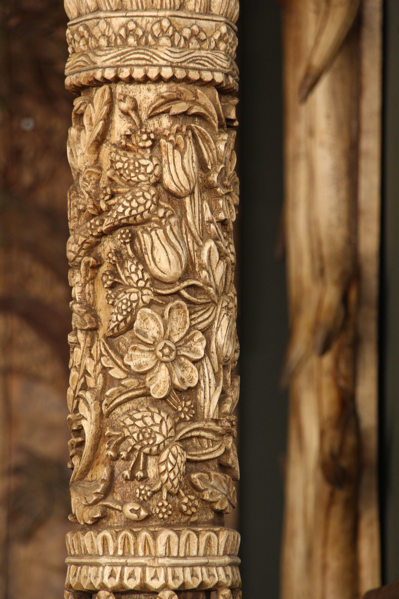 Hand-Carved Hanging Temple Pillars