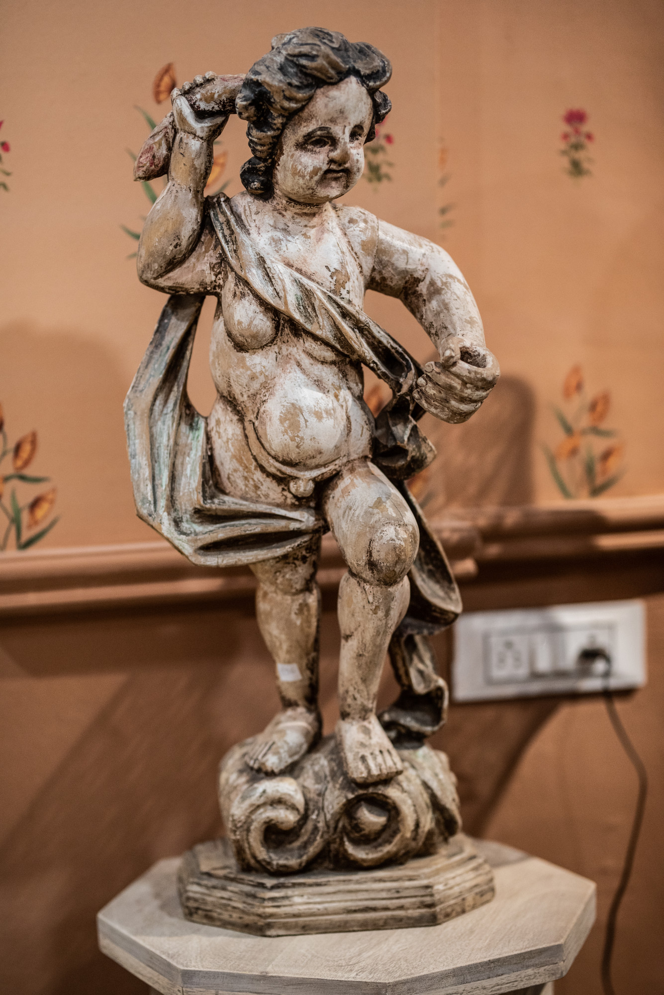 Wooden boy statue