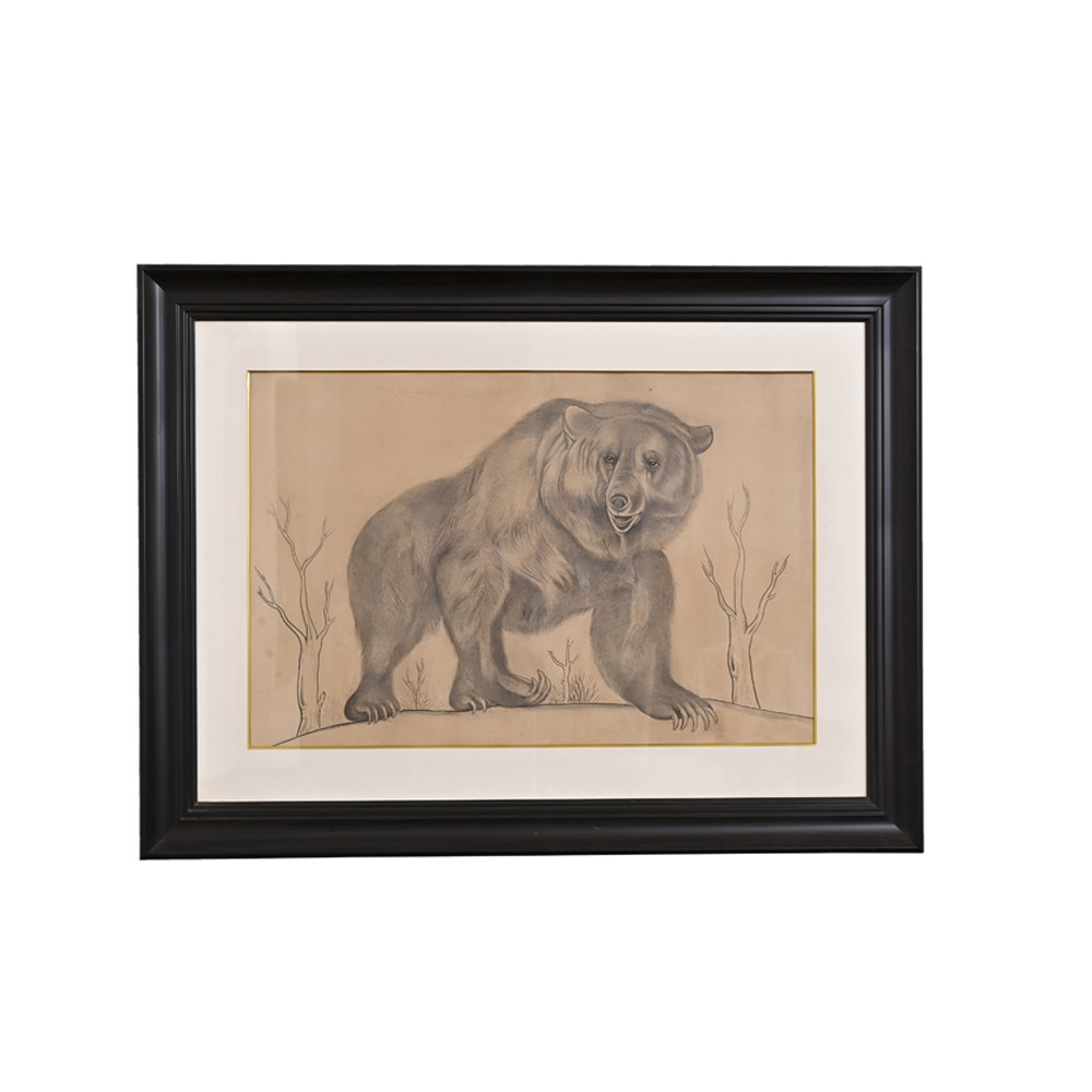 Bear water colour painting