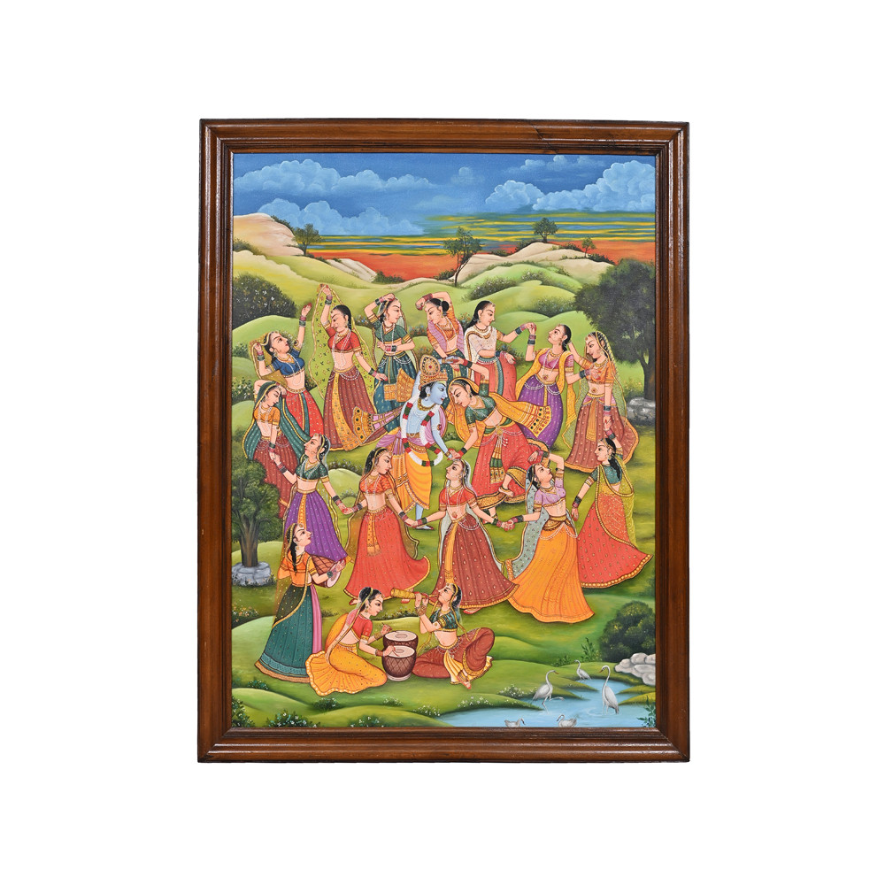 Krishna dancing with gopis