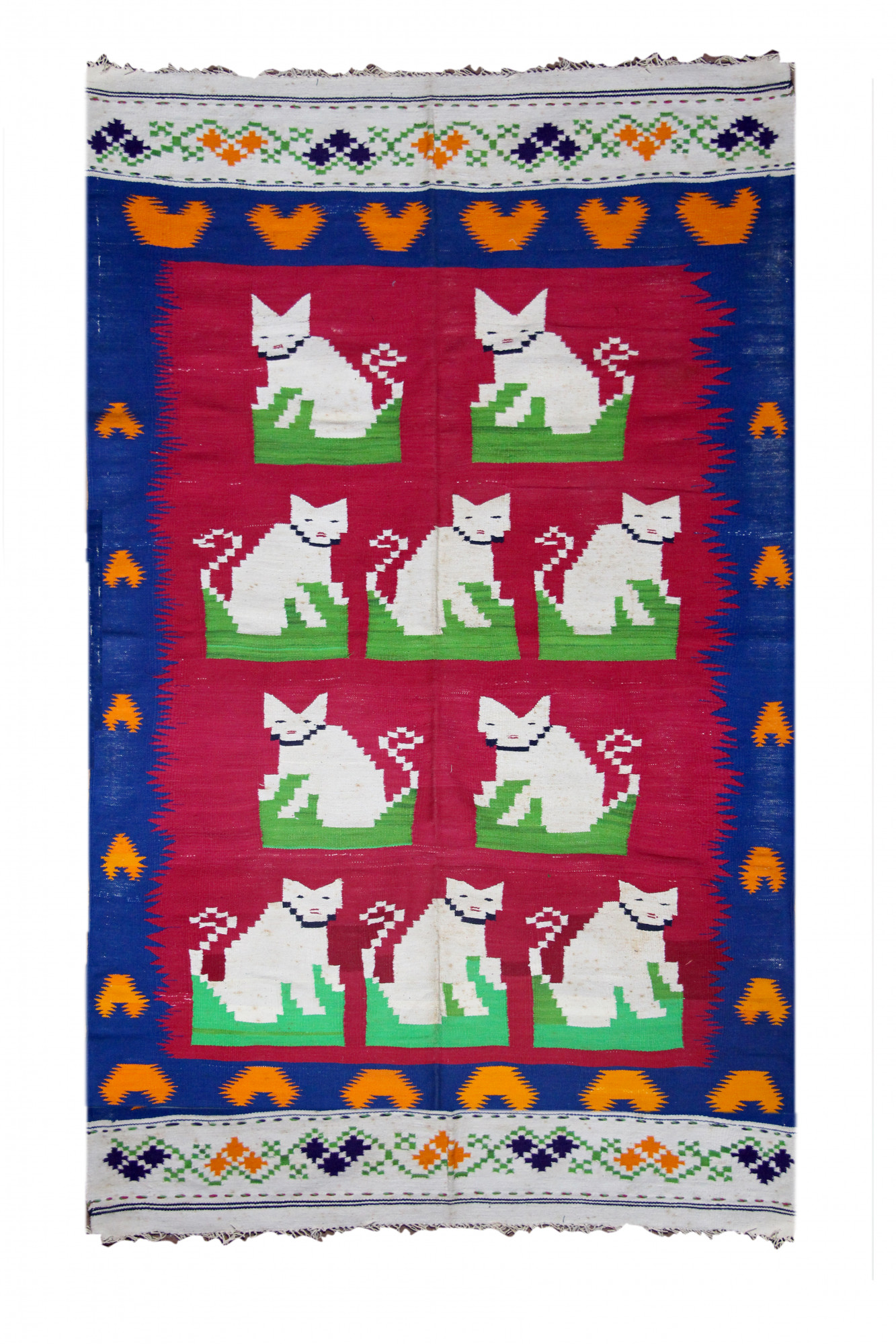Safed Billi Folk Bridal Dhurrie