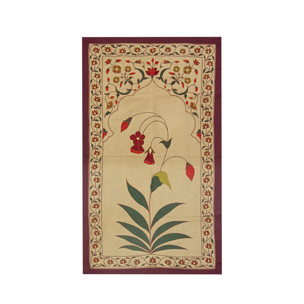 Floral Arch Hand-Embroidered Textile Panel