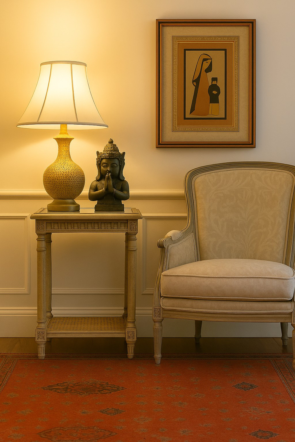 Carved French side table