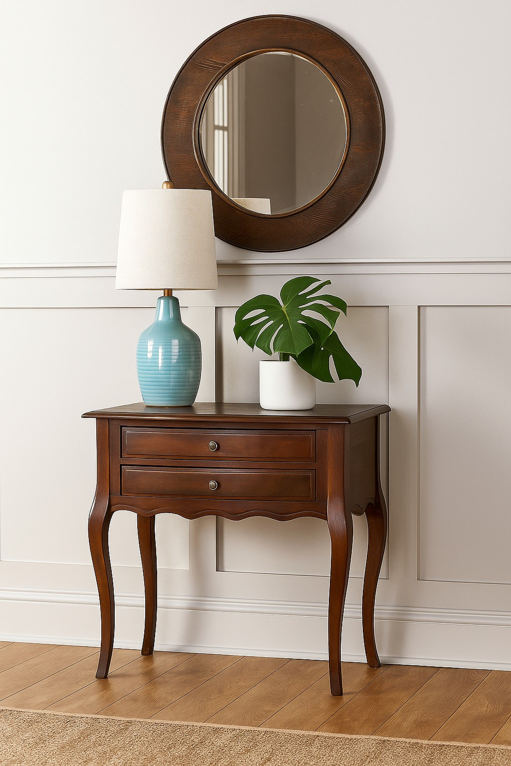 Classic walnut bedside table