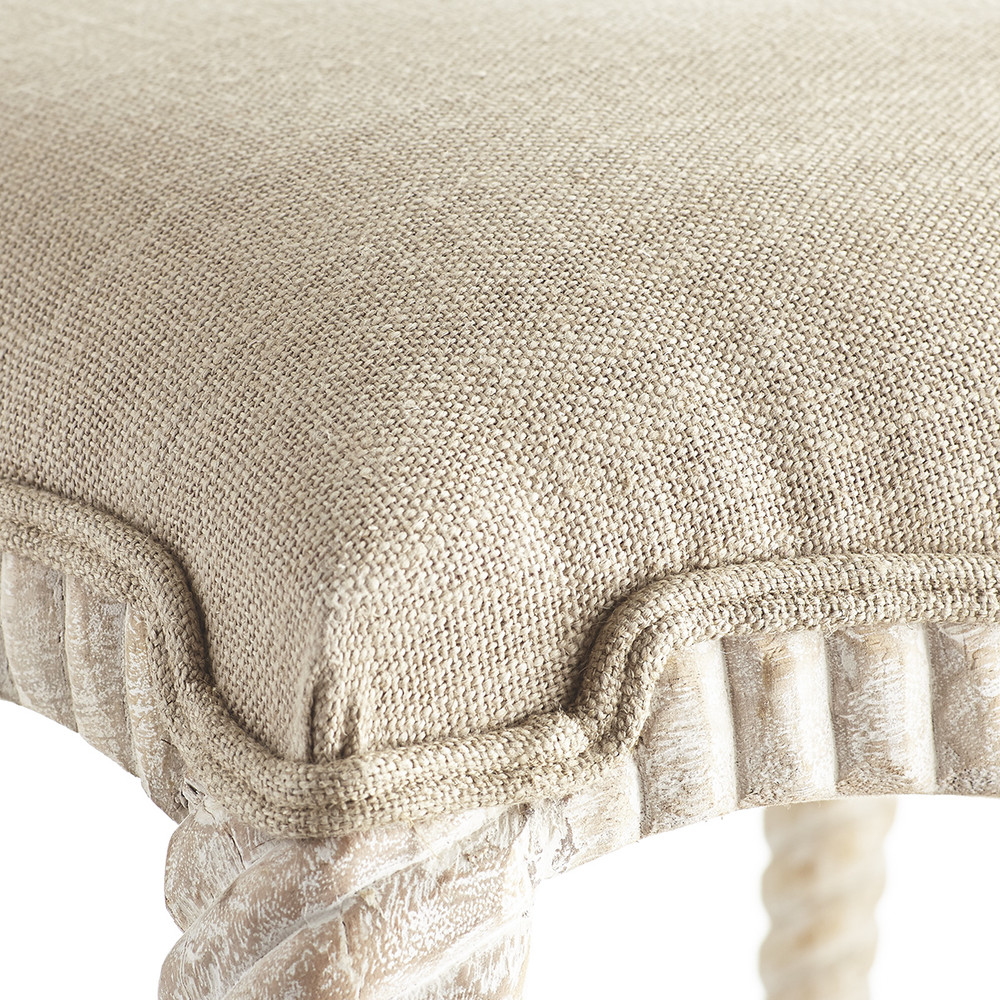 Twisted rope upholstered stool