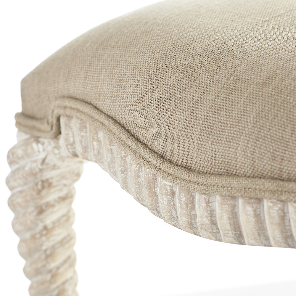 Twisted rope upholstered stool