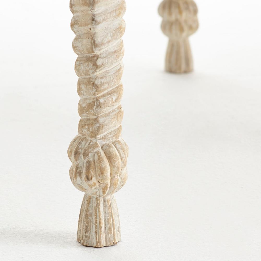 Twisted rope upholstered stool