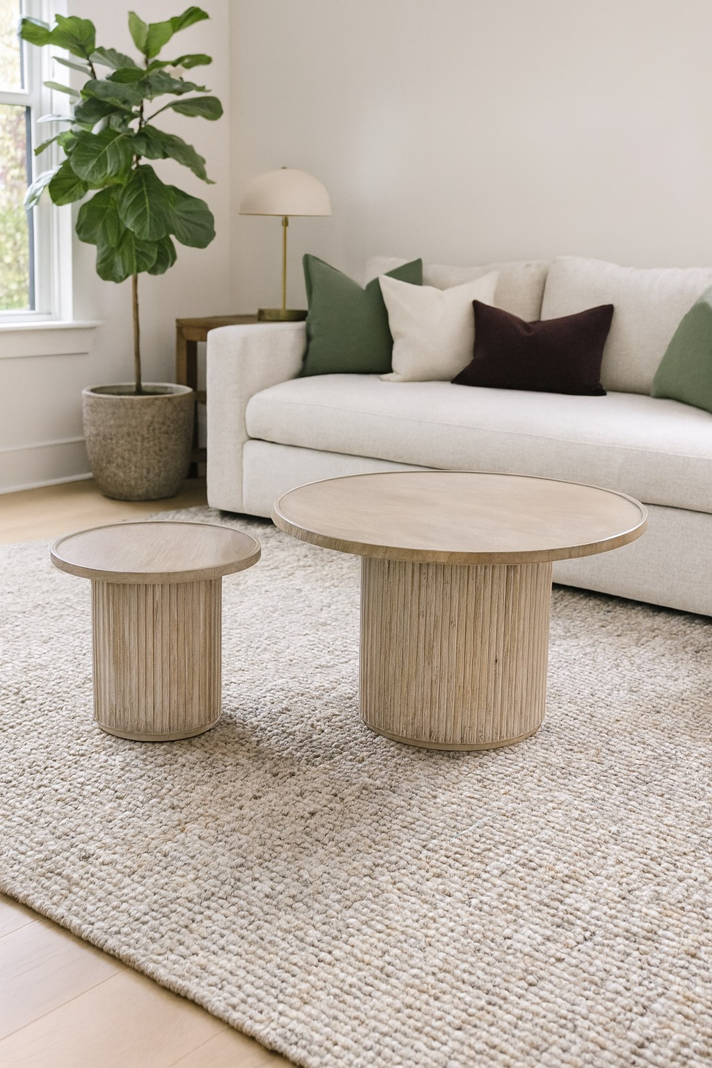Fluted rustic coffee table