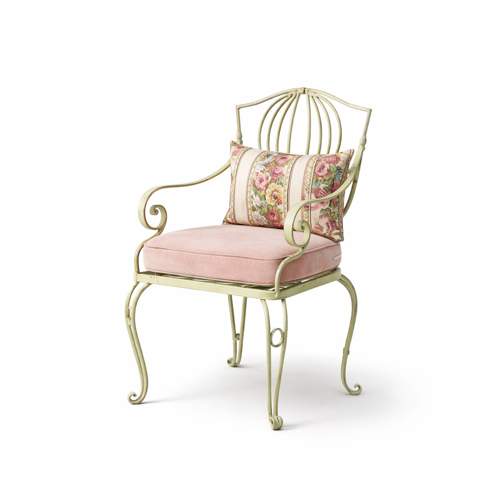 Image of La Roseraie Wrought Iron Accent Armchair