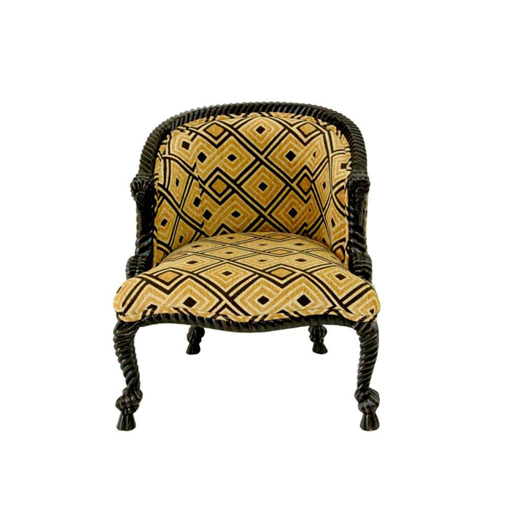 Statement rope carved Spanish tub chair