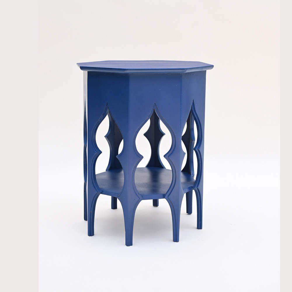 Blue Hexagon Side Table