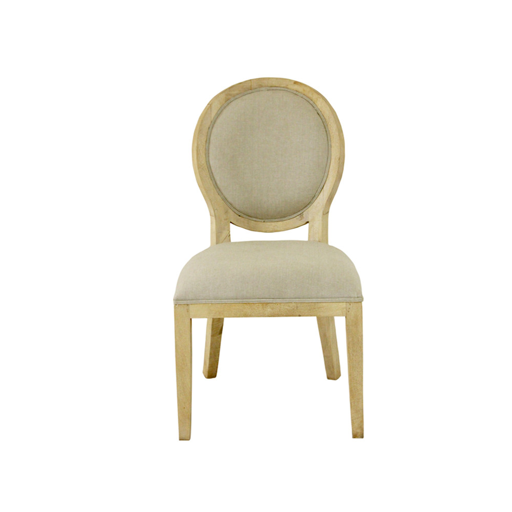 Oval back dining chair with straight legs
