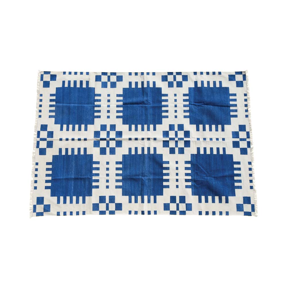 Khes blue and white rug