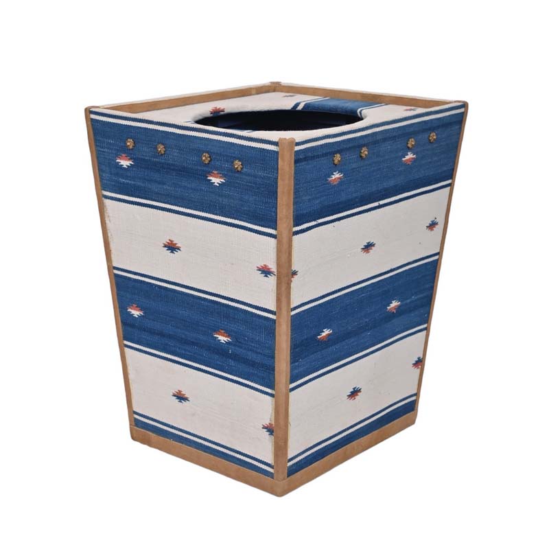 Dhurrie upholstered laundry bin