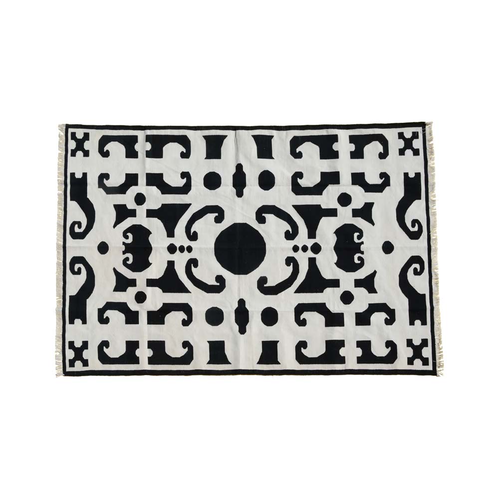 Ivory abstract geometric rug
