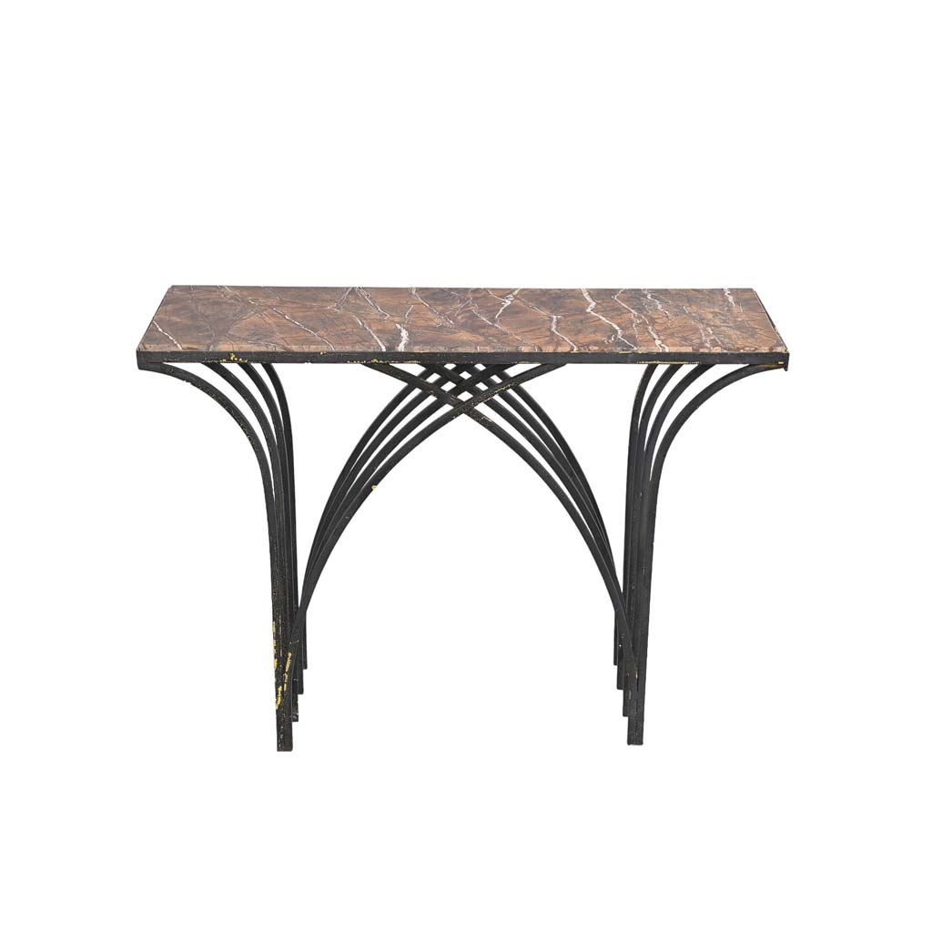 Wrought iron compact console